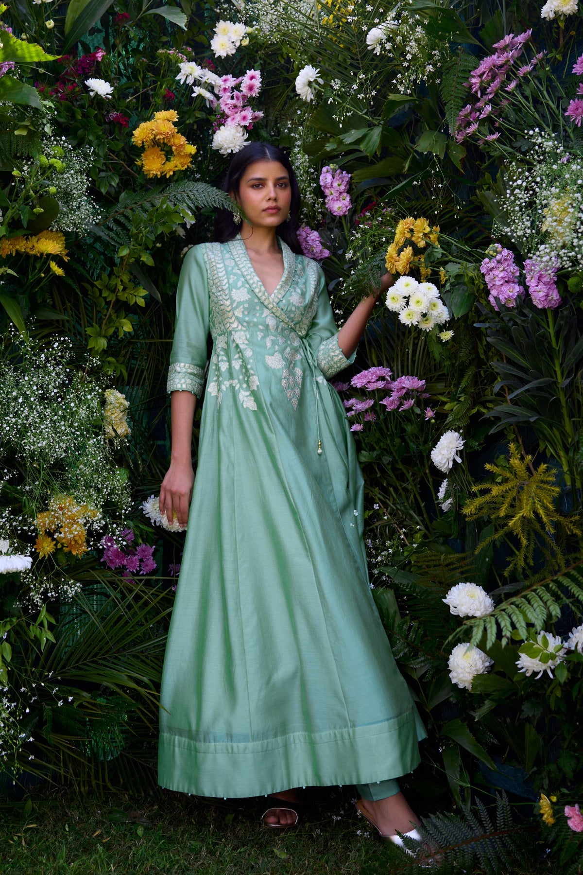 Bermuda Green Anarkali Set