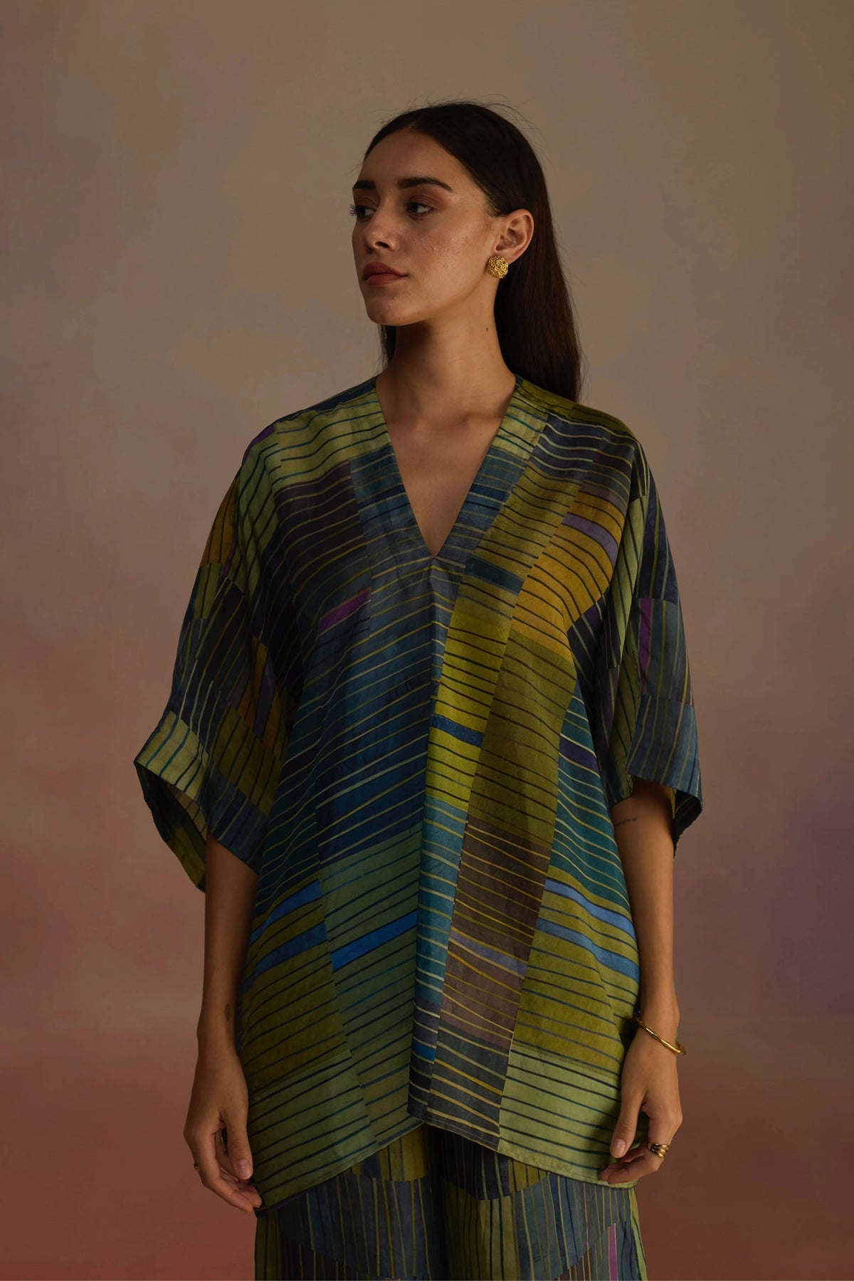 Trellis Asymmetrical Kaftan