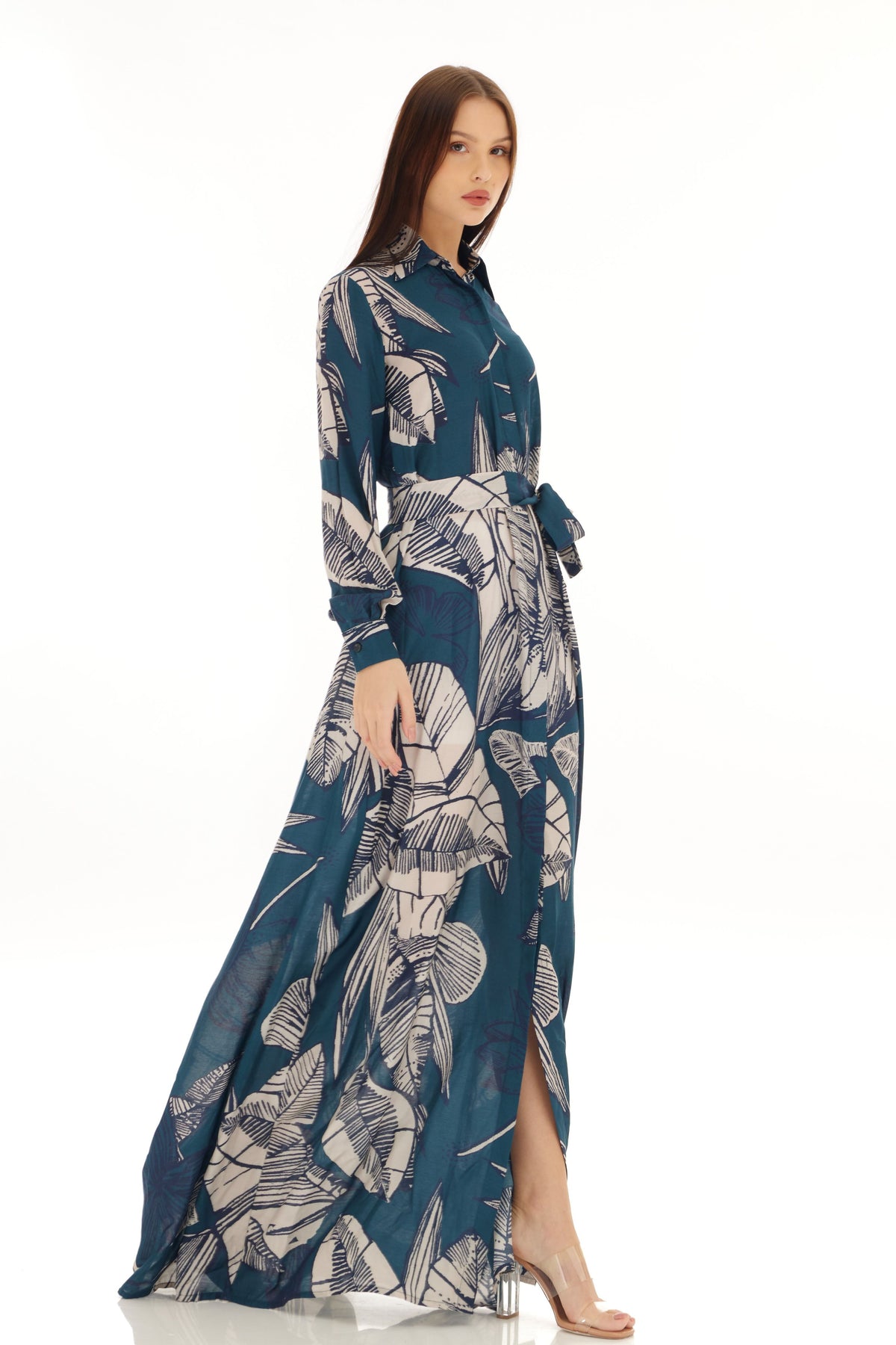 Blue and White Shirt Dress