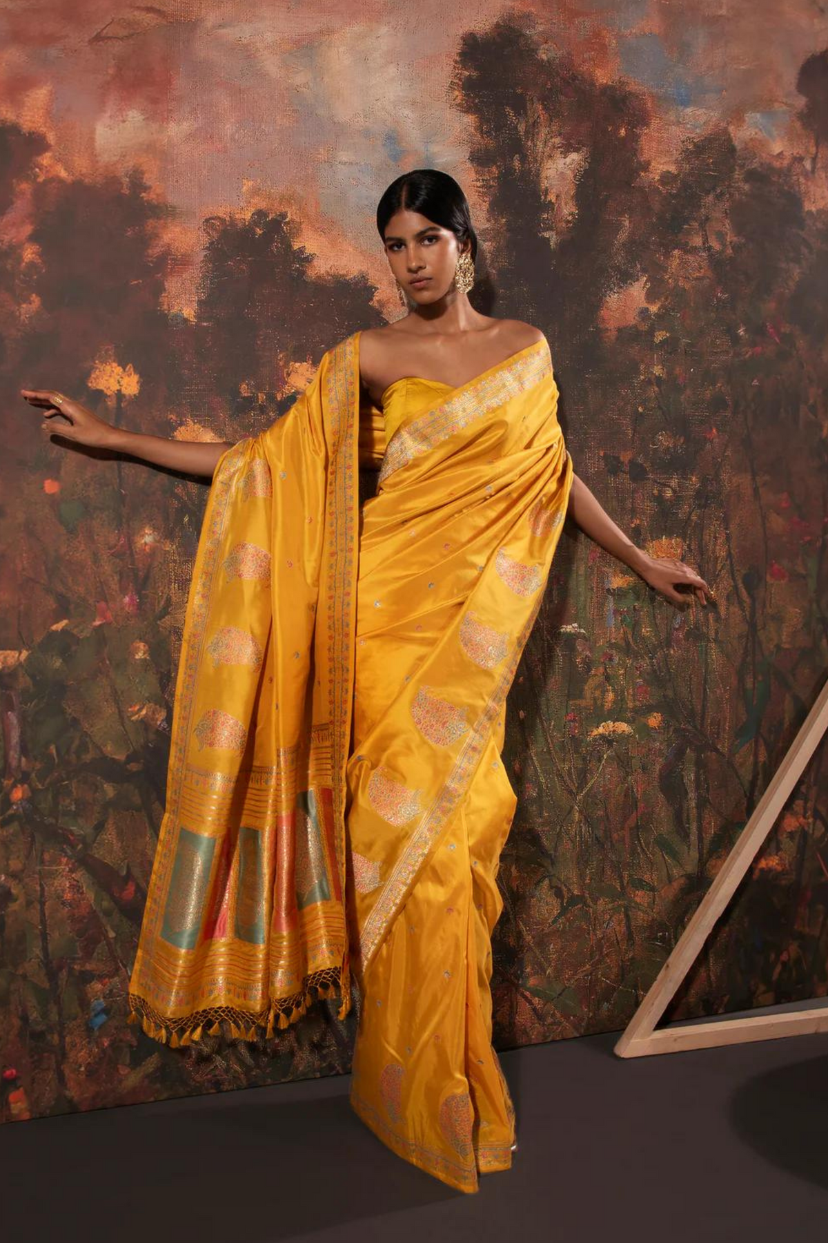 Handwoven Yellow Silk Saree
