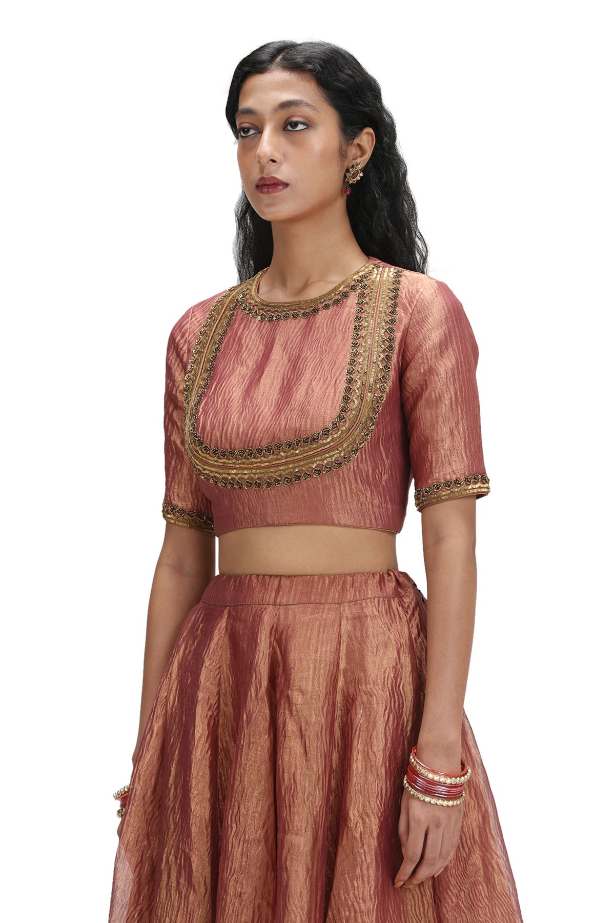 Manorama Burnt Peach Lehenga Set