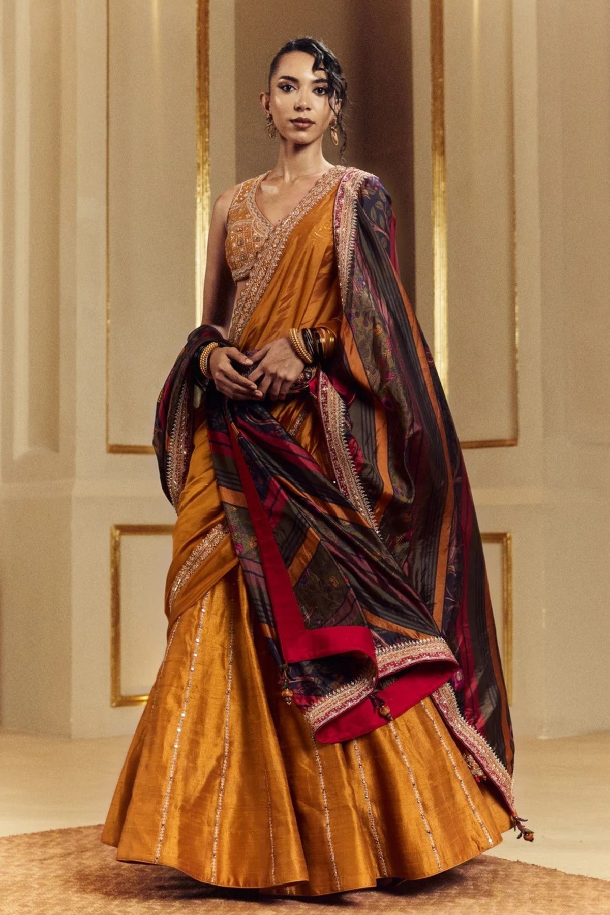 Amer Sarso Lehenga Set
