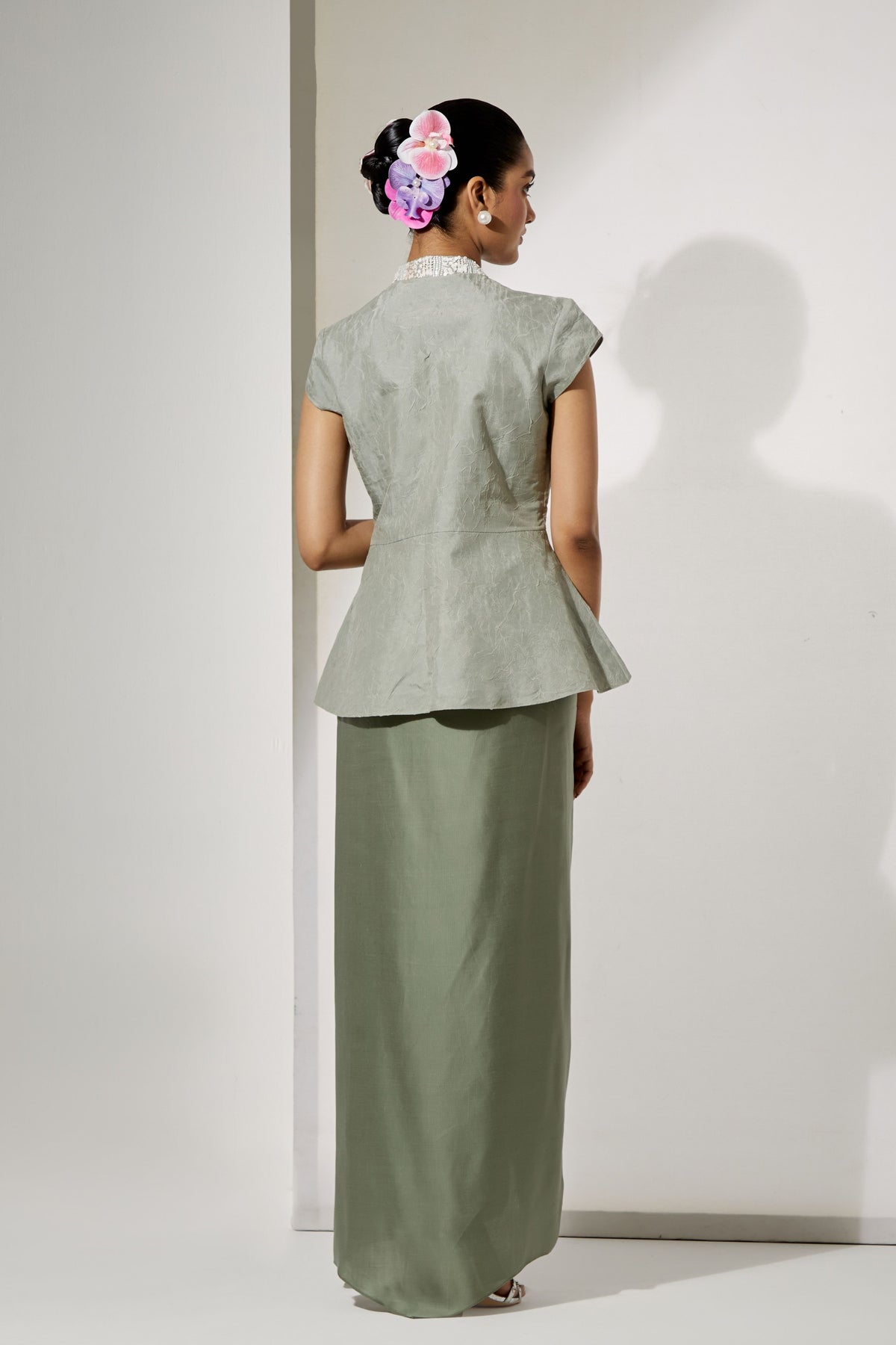 Sage Foil Skirt Set