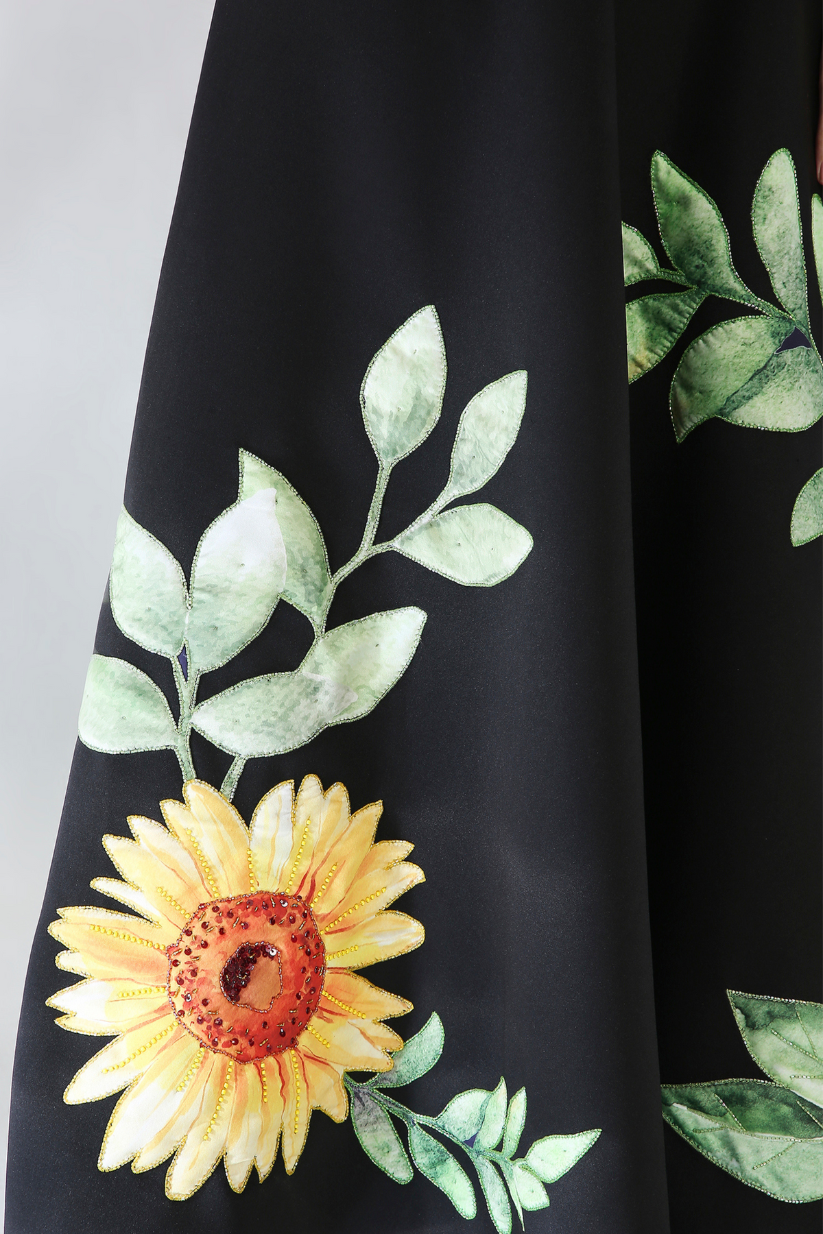 Sunflower Black Embroidery Dress