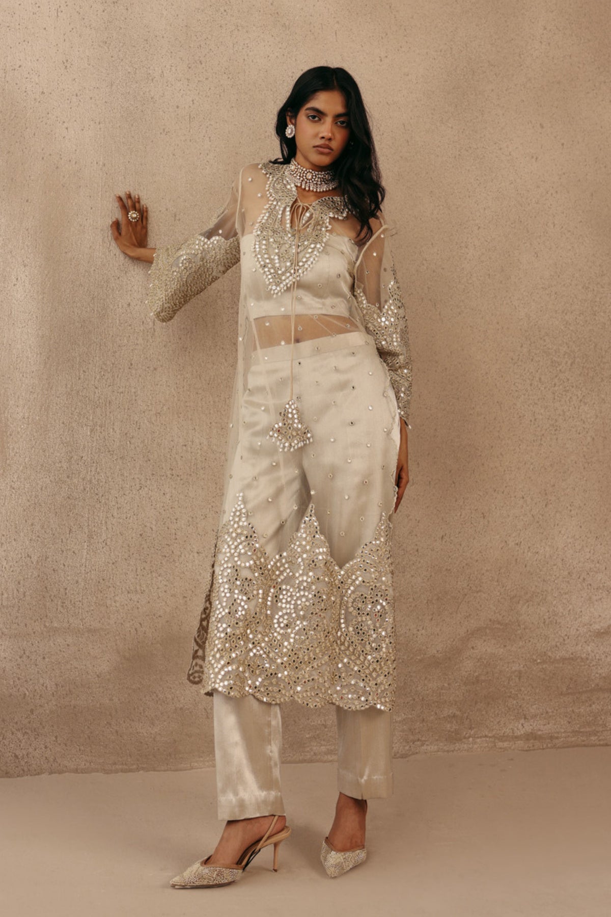 Silver Zari Kurta