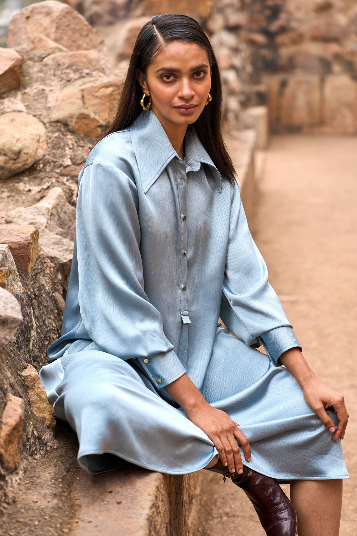 Full Sleeves Shirt Dress