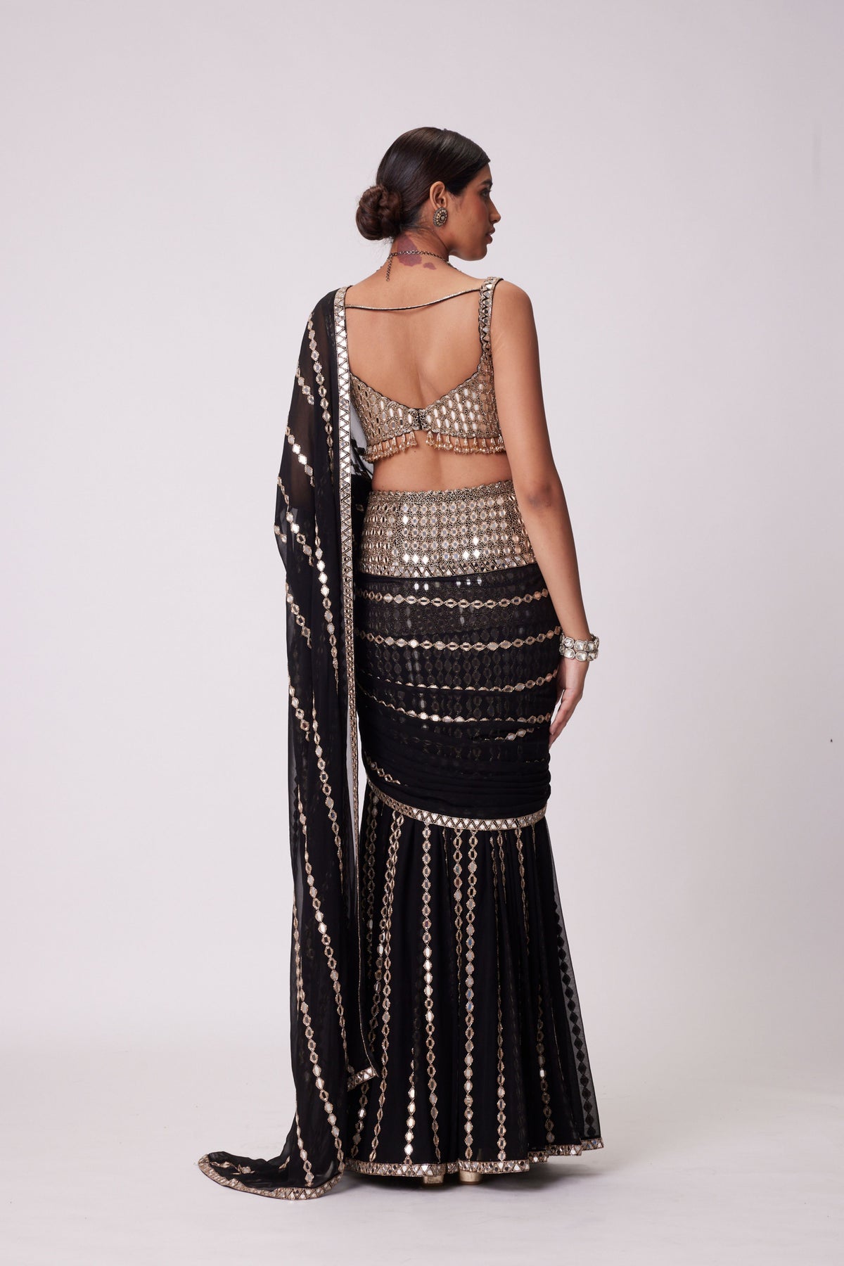 Black Saree Set