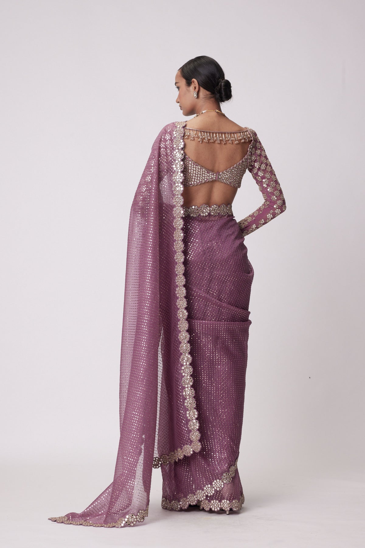 Mud Mauve Saree Set