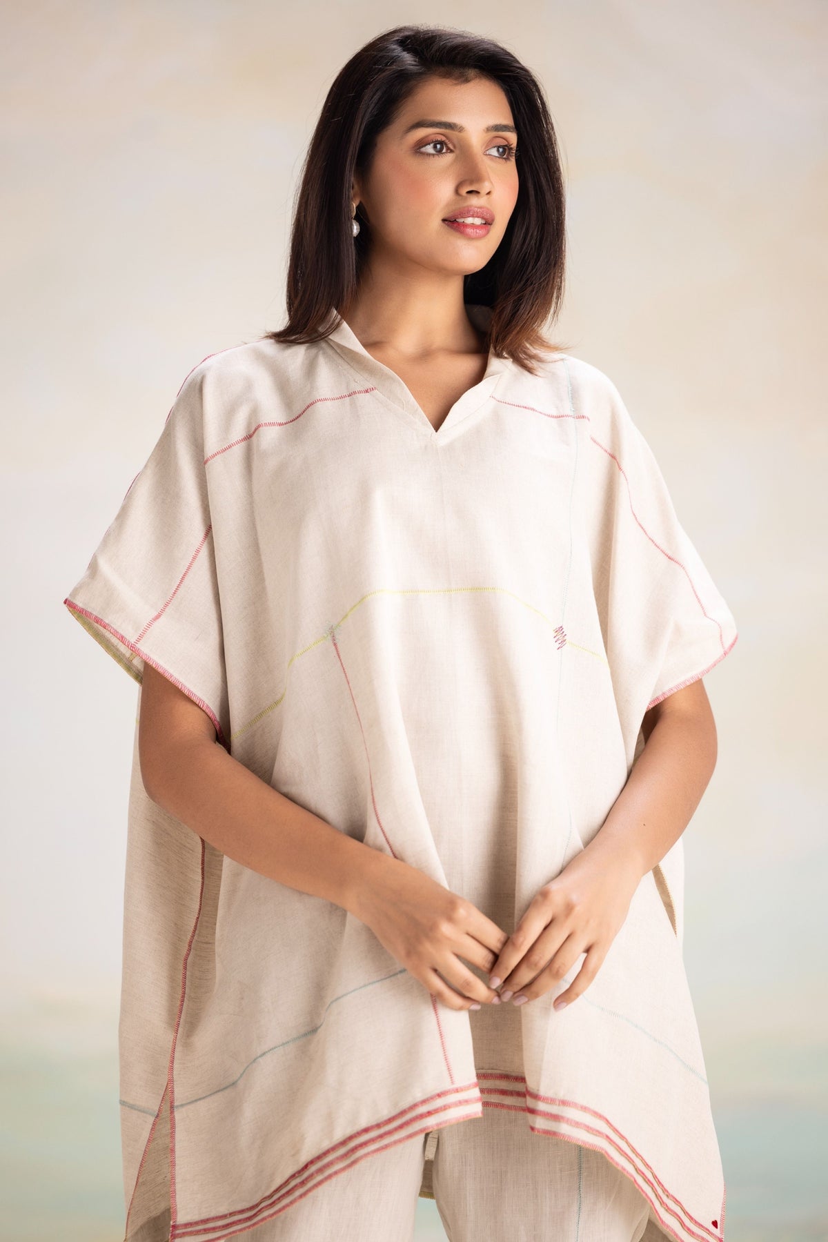 Over Lock Square Dove Co-ord Set