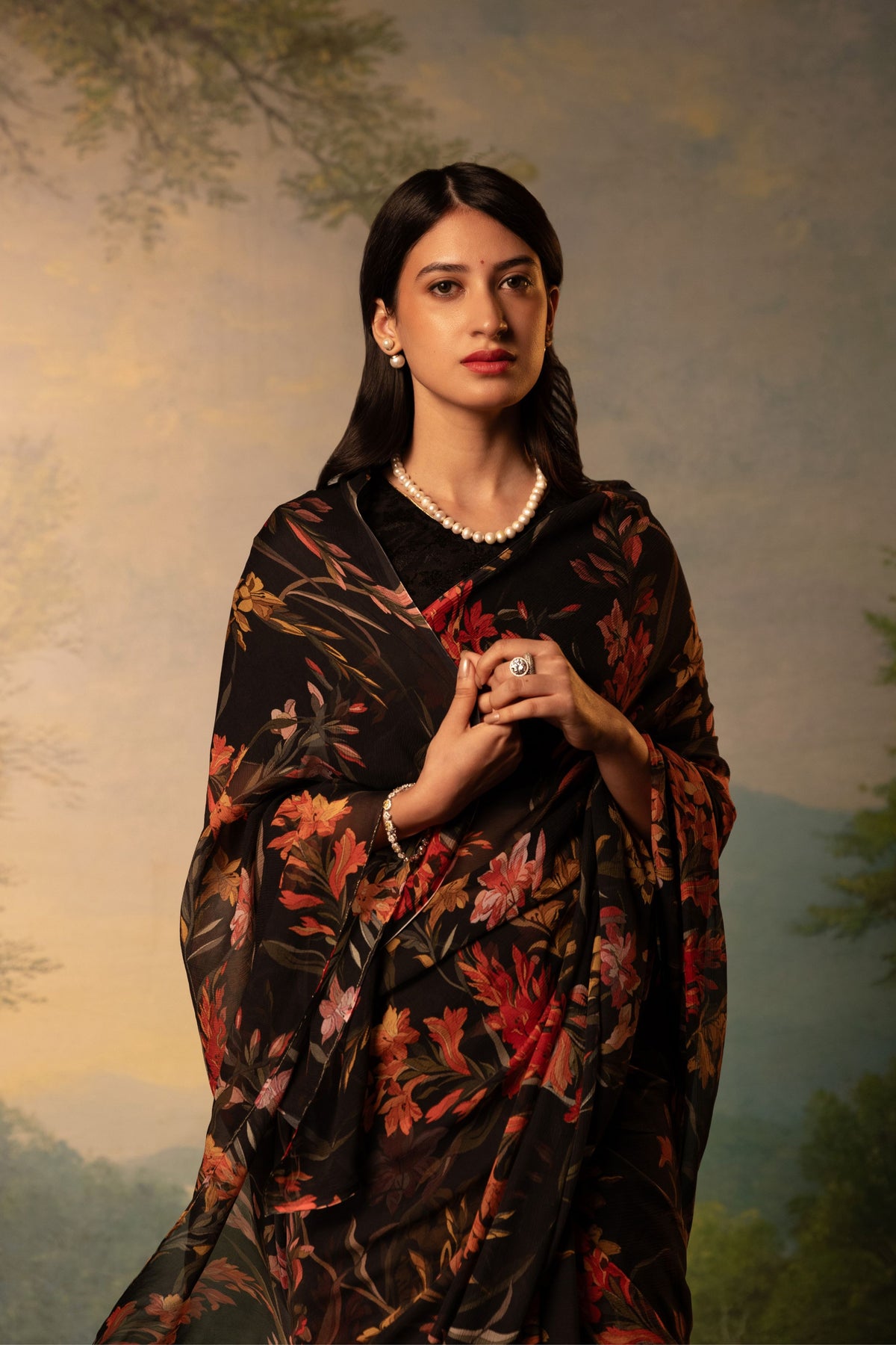 Camille Printed French Chiffon Saree
