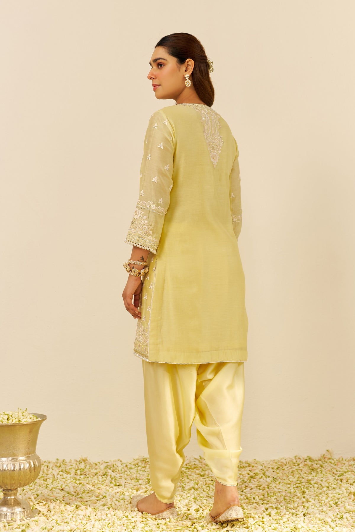 Zaisha Lemon Yellow Kurta With Dhoti