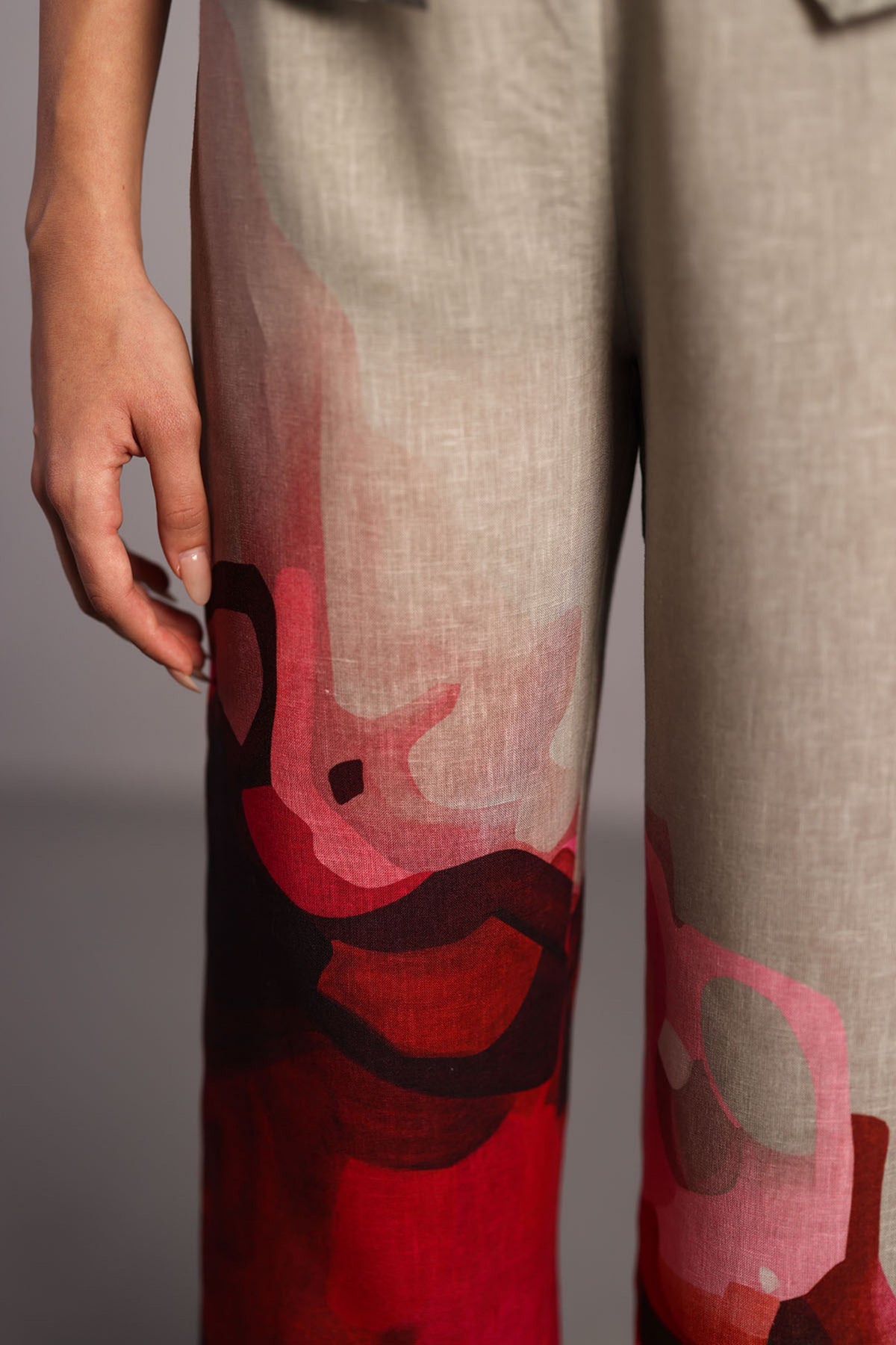 Diffuse Crimson Red and Grey Pants