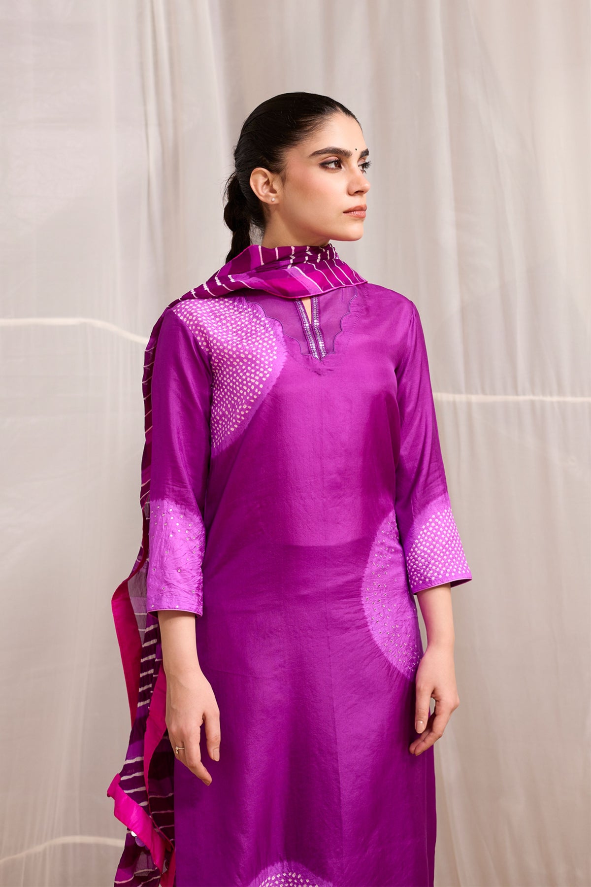 Puple Saanjh Suit