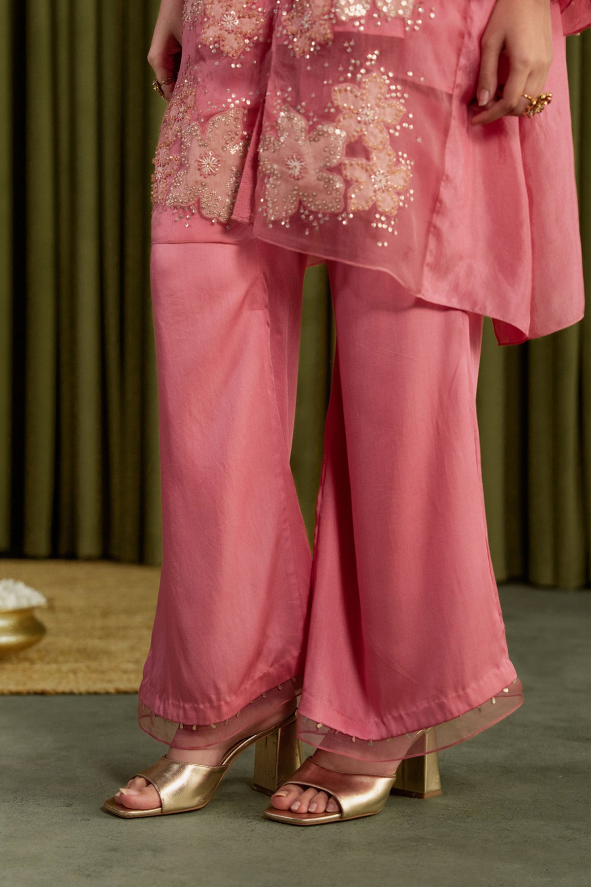 Rose Pink Floral Kurta Set