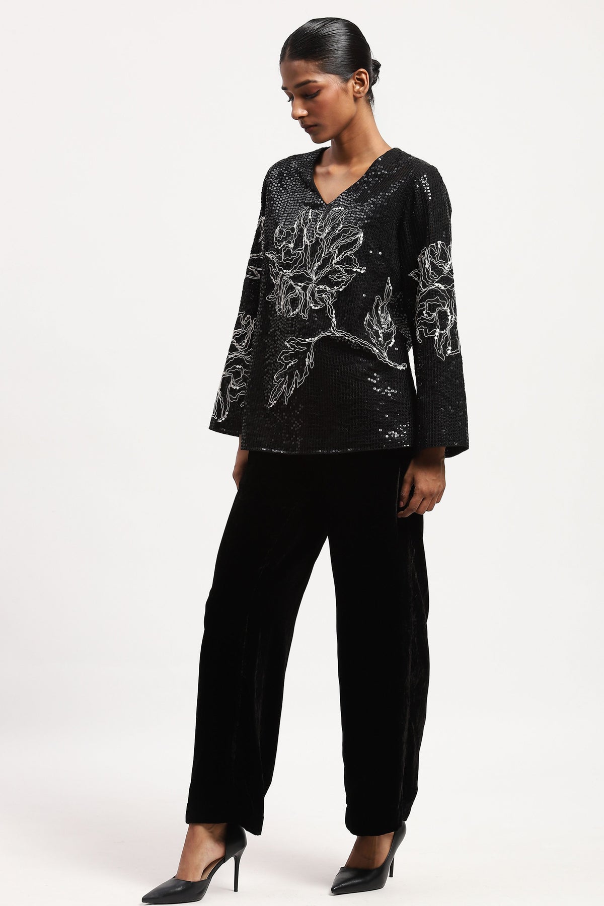 Sequin Floral Top