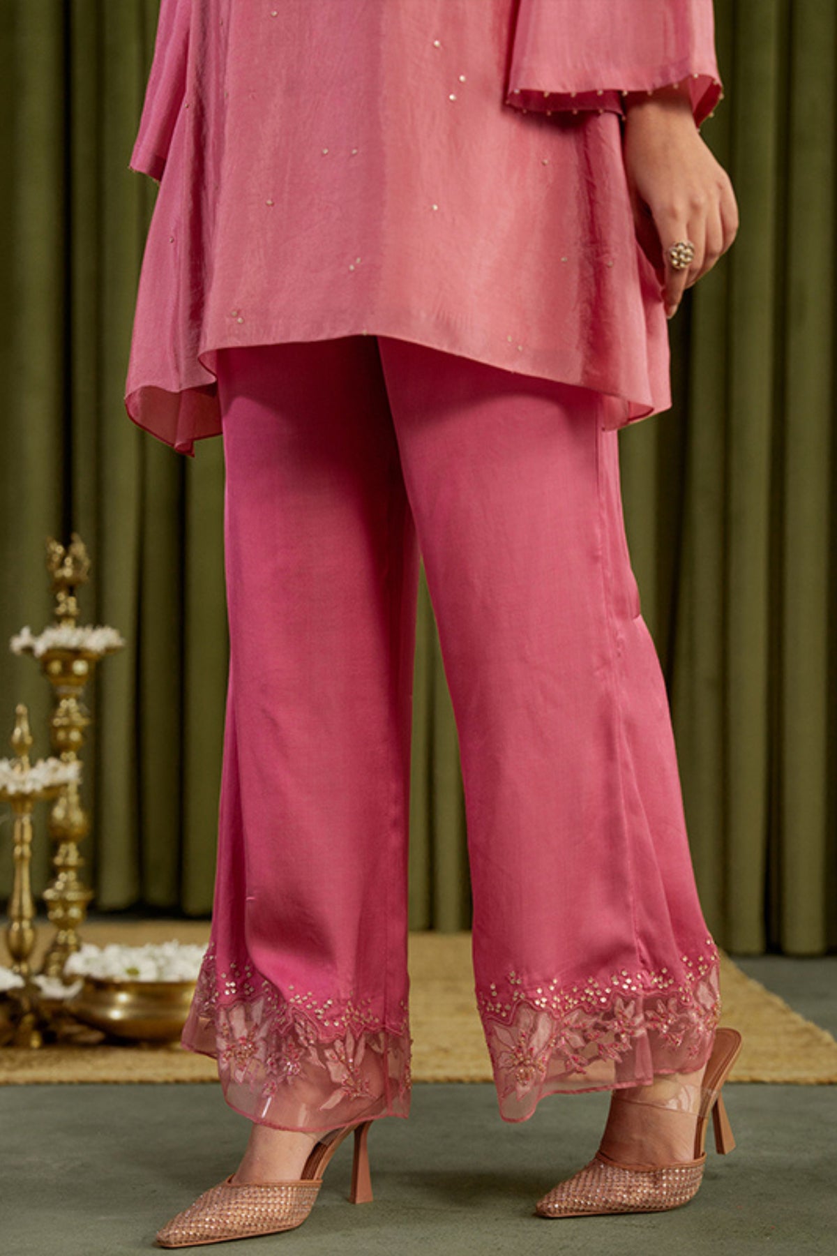 Rose Pink Embroidered Kurta
