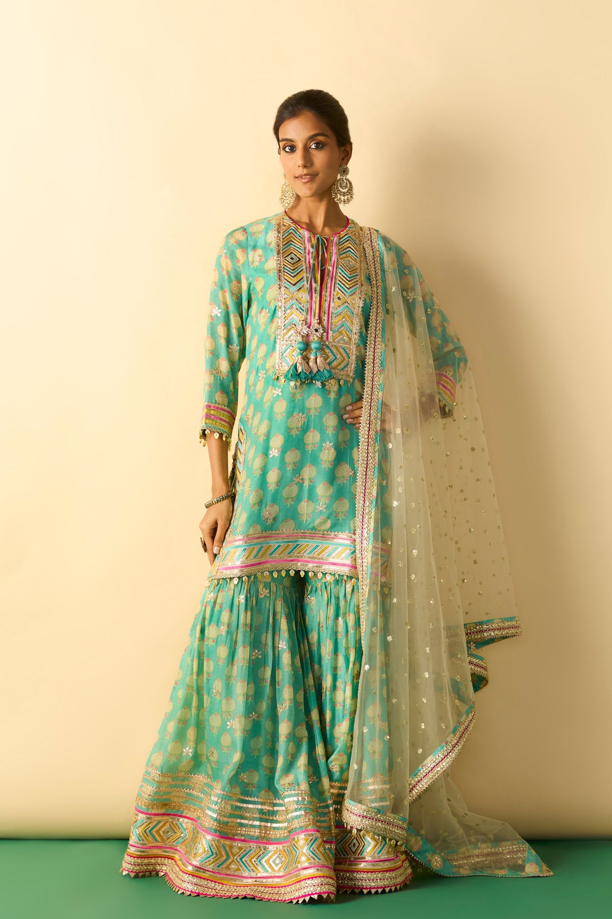 Aqua Aarzoo Sharara Set