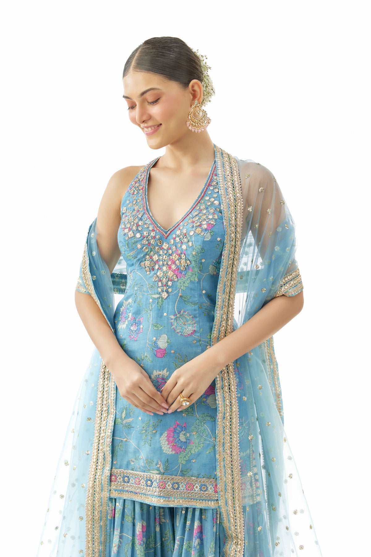 Blue Dhvanika Sharara Set