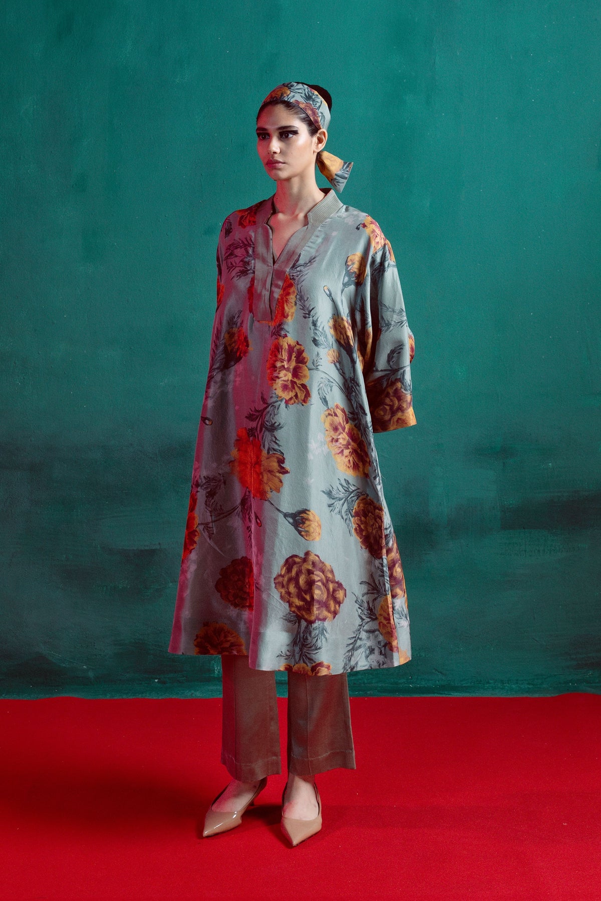 Mint Green Printed Kurta Set