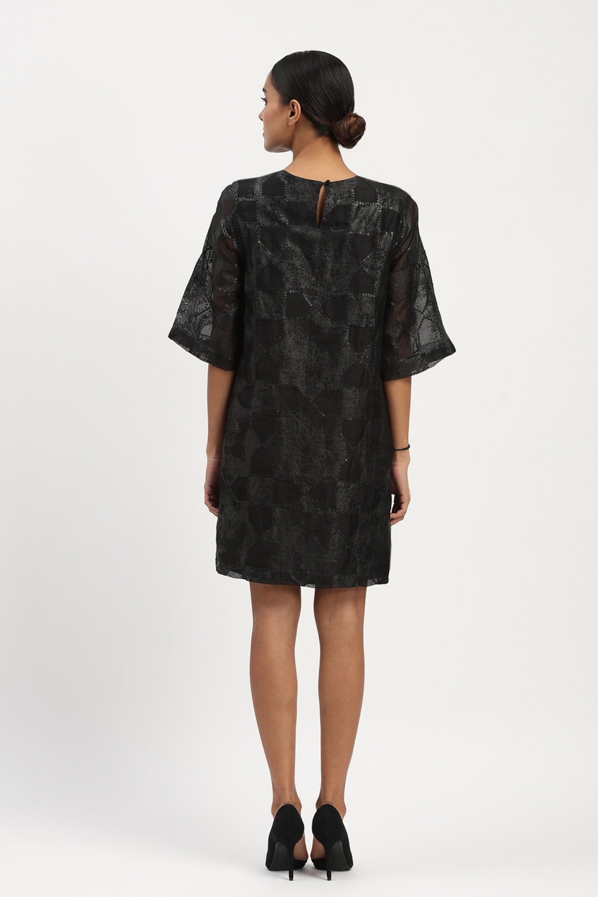 Tesselation Black Foil Dress