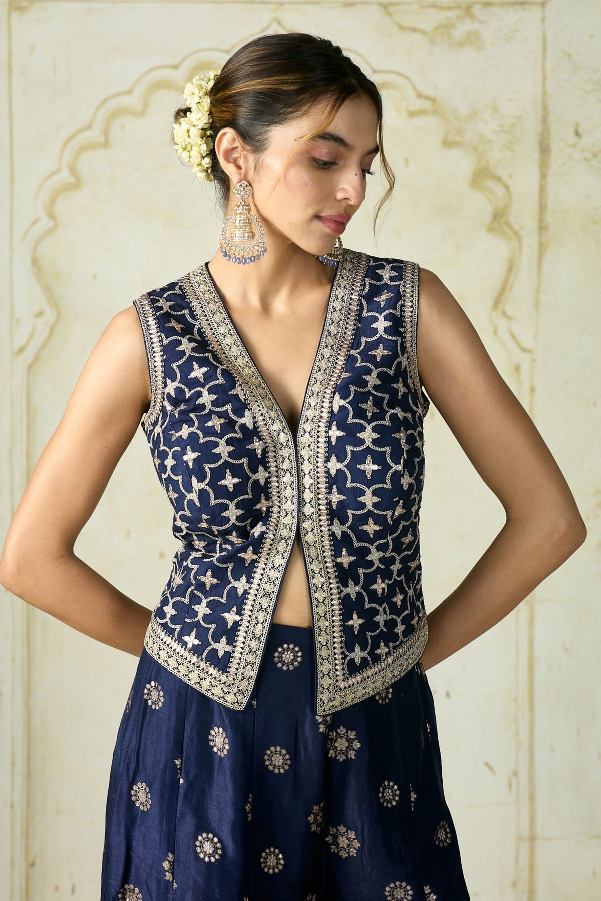 Navy Mizna Pant Set