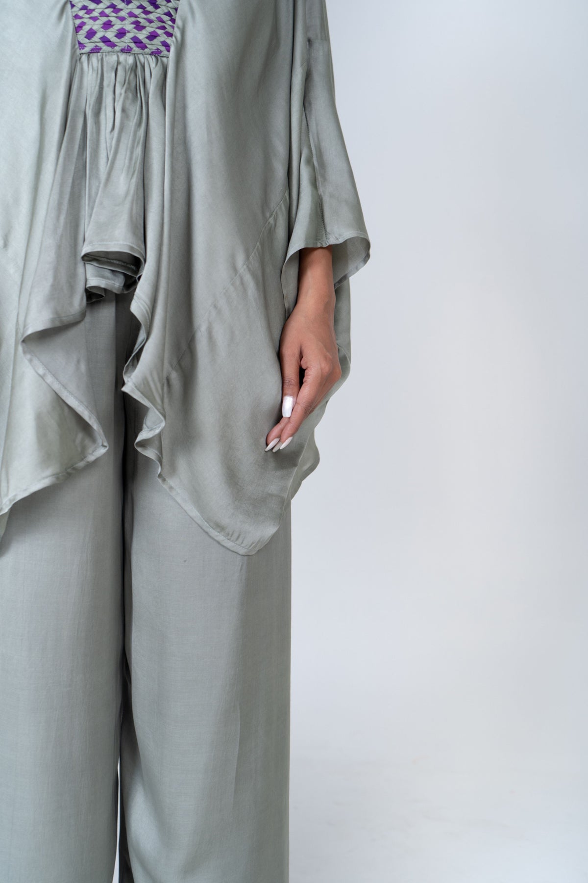 Green-purple Kaftan Co-rd Set
