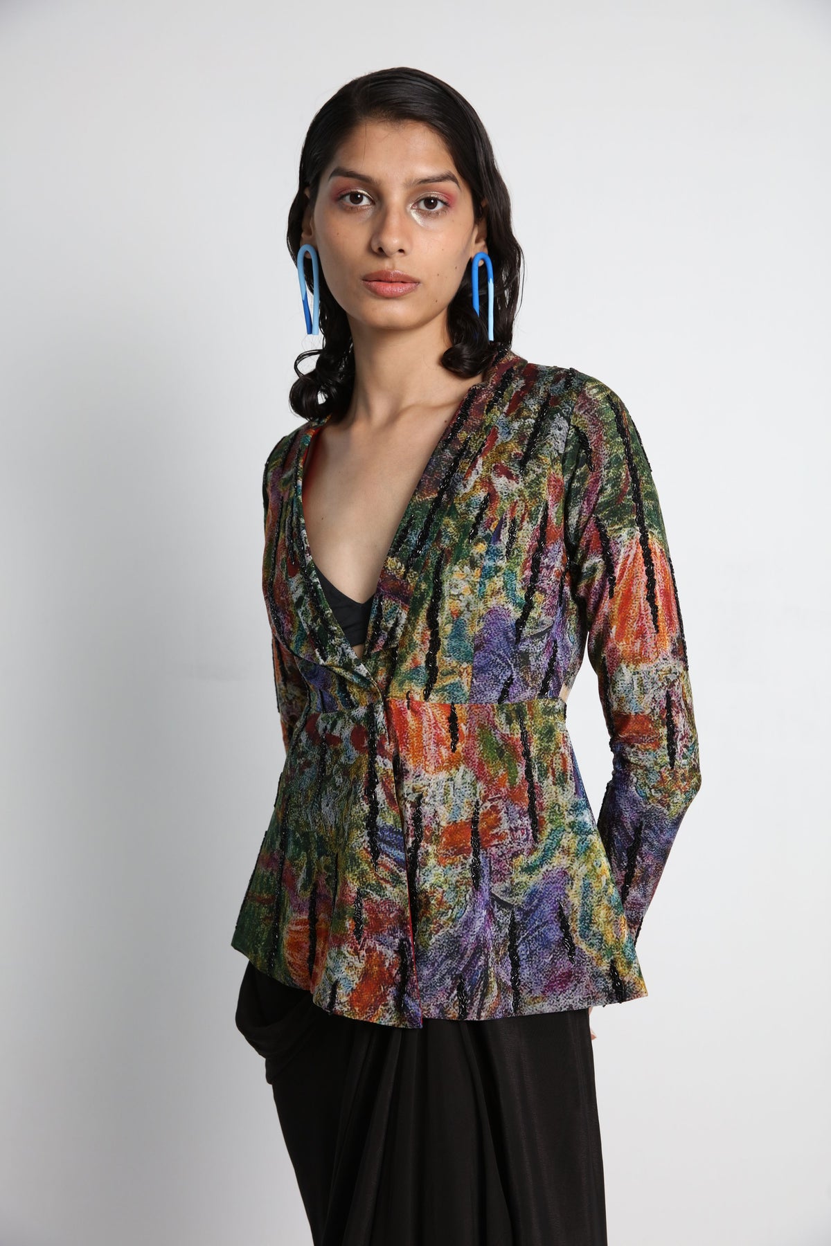 Multicolour Digital Printed Jacket Set