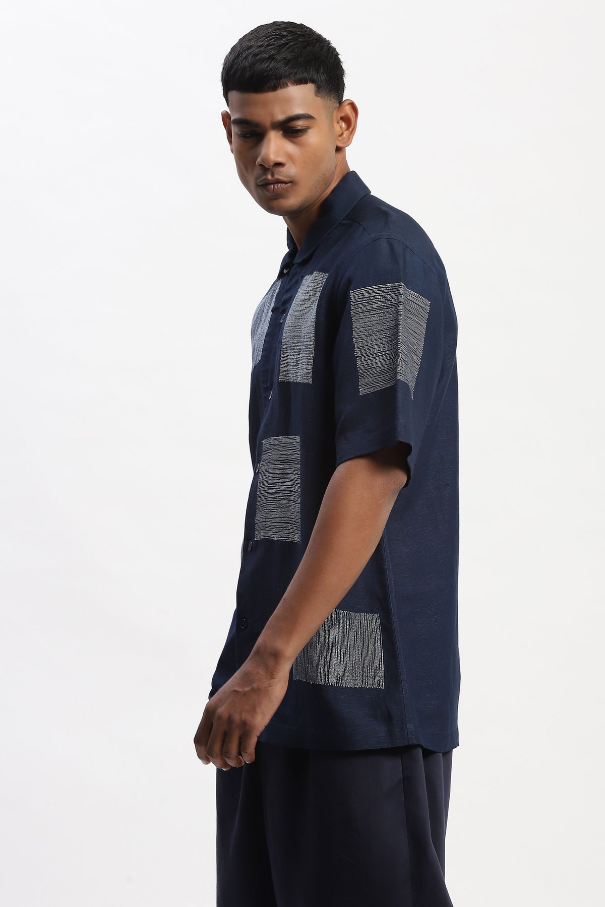 Embroidered Scribble Blocks Shirt