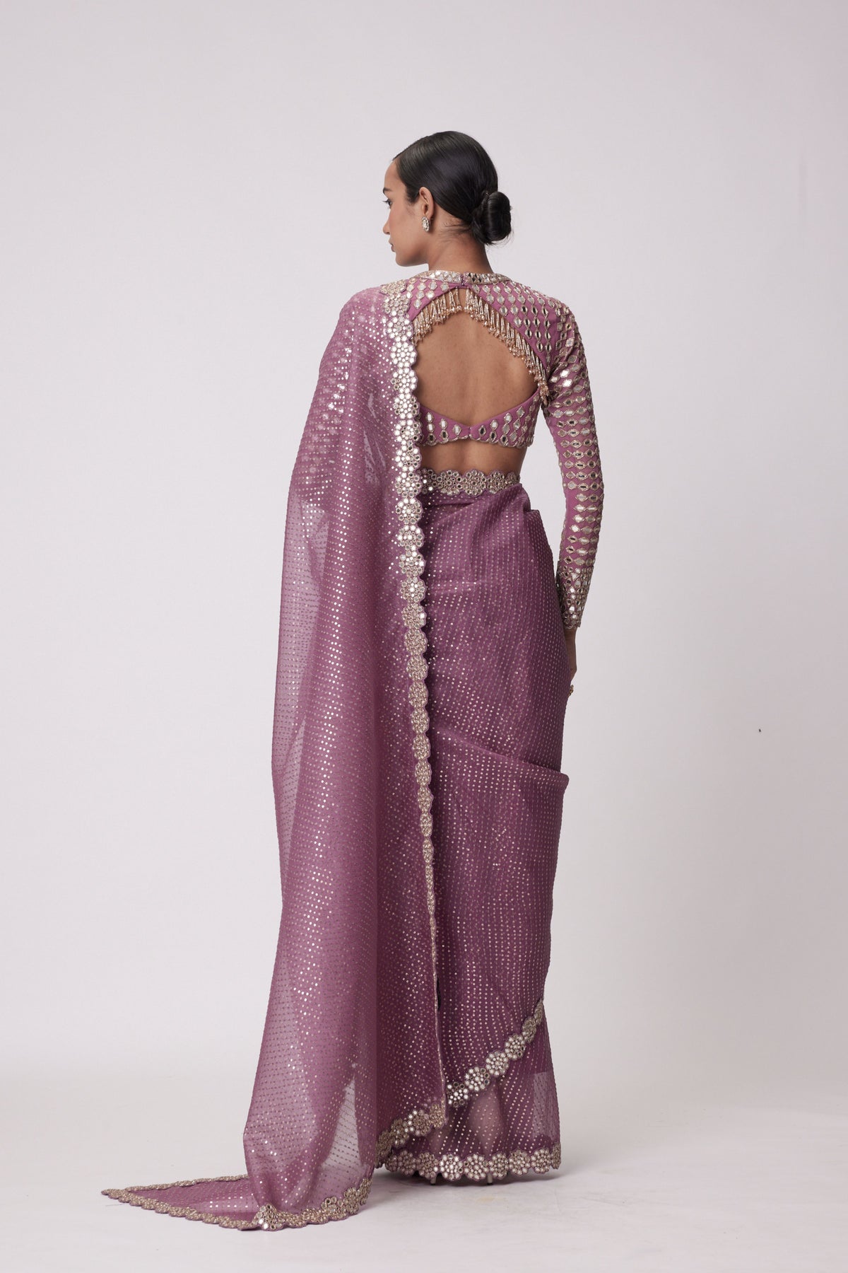 Mud Mauve Saree Set