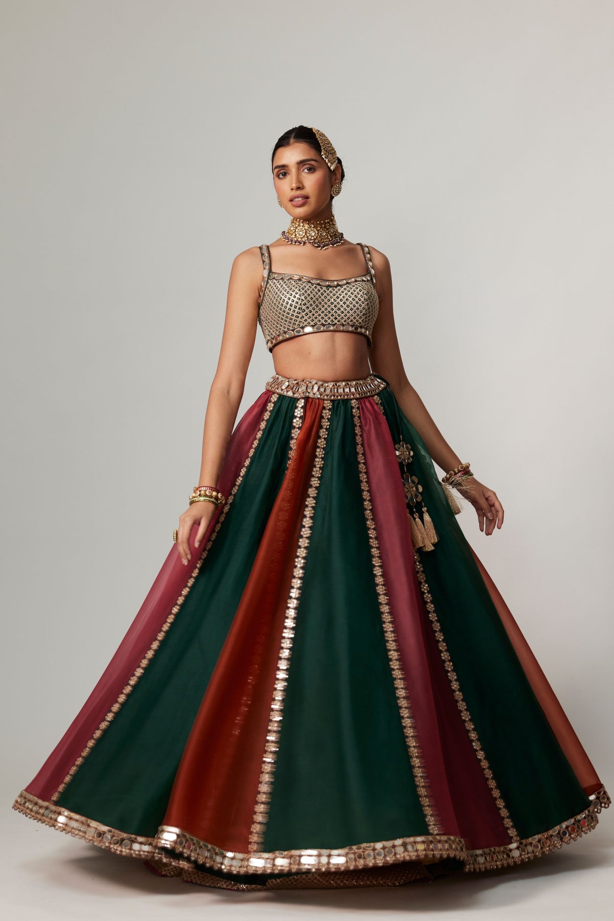 Cranberry Multicolor Lehenga Set