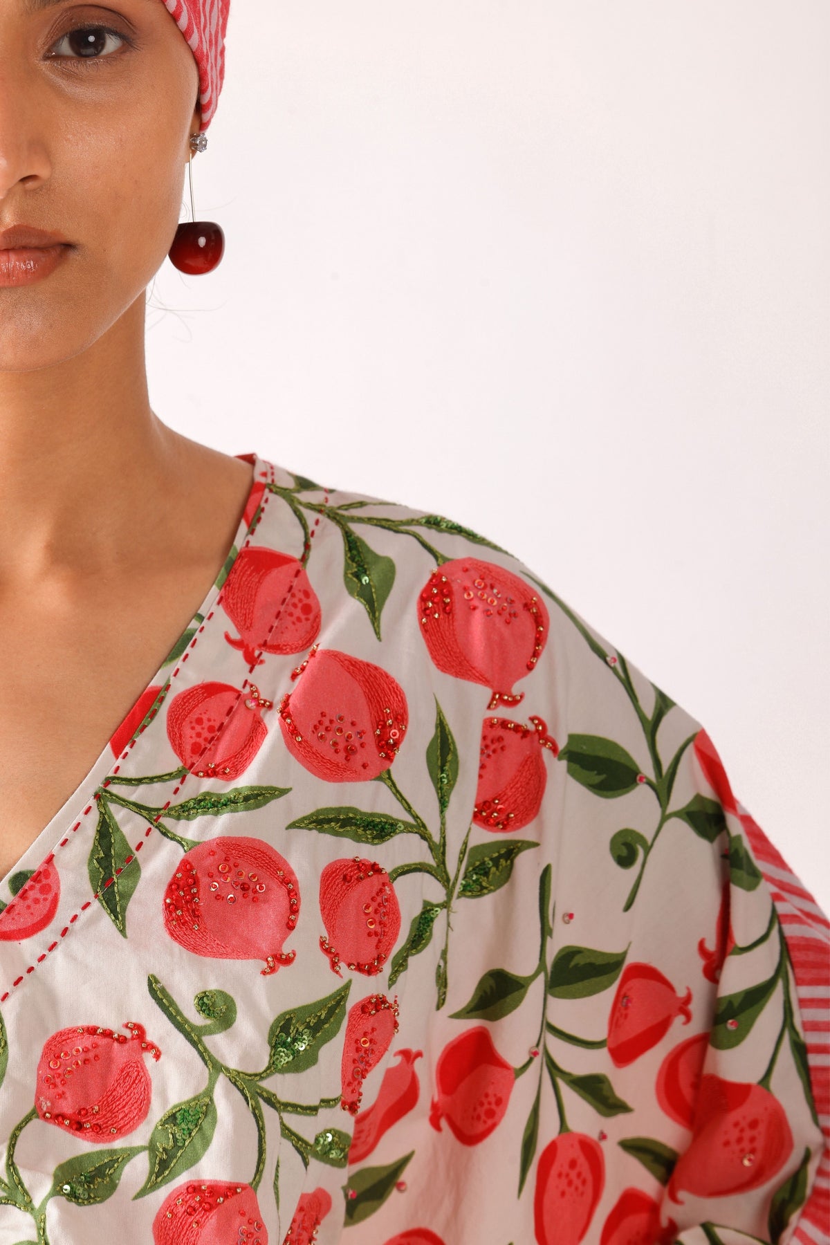 Pink Pomegranate Print Kaftan