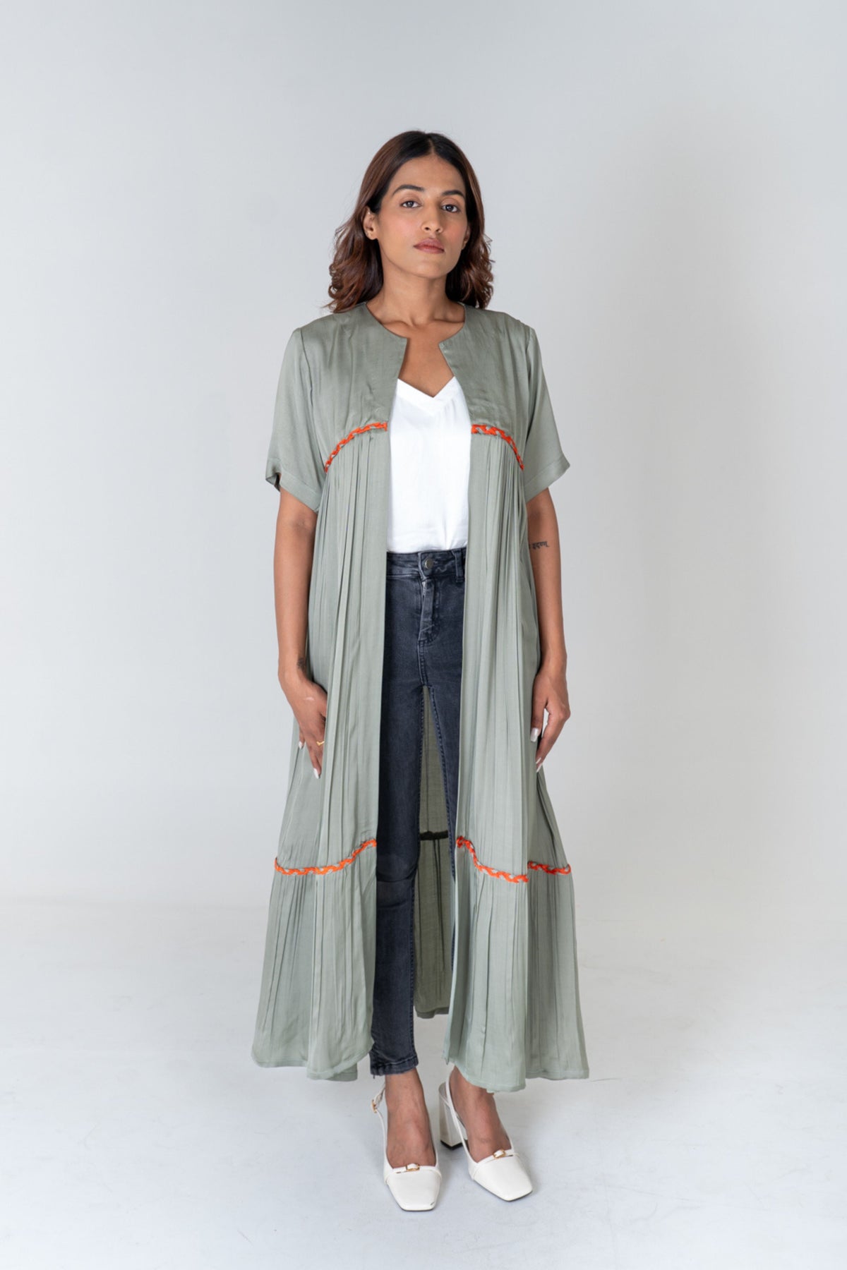 Green-orange Long Cape