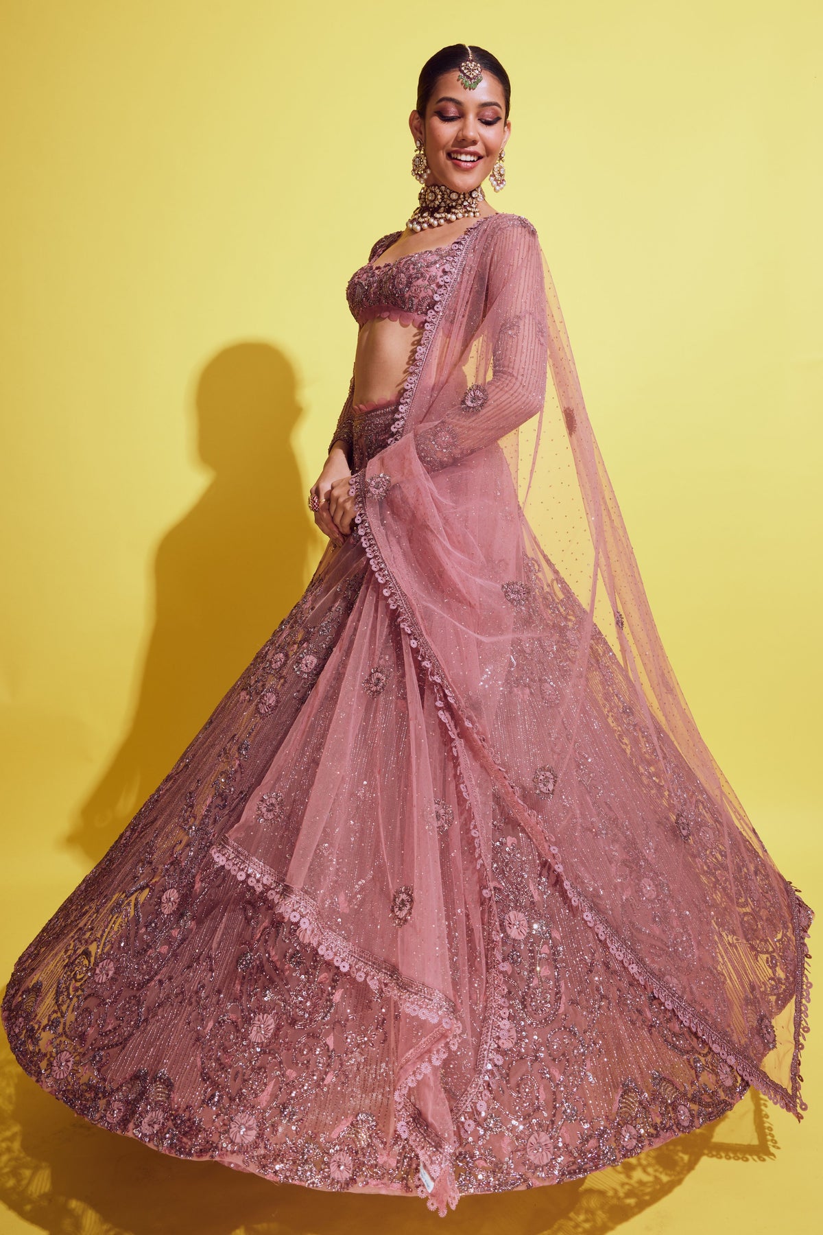 Dusty Onion Pink Lehenga Set