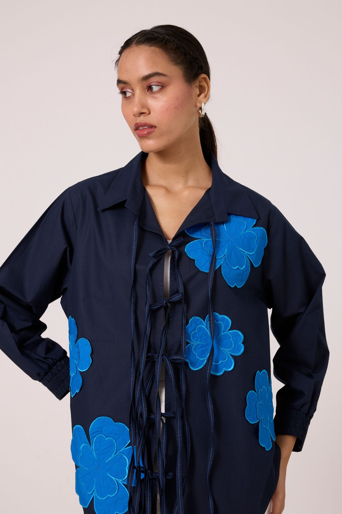 Ariel Applique Navy Blue Shirt