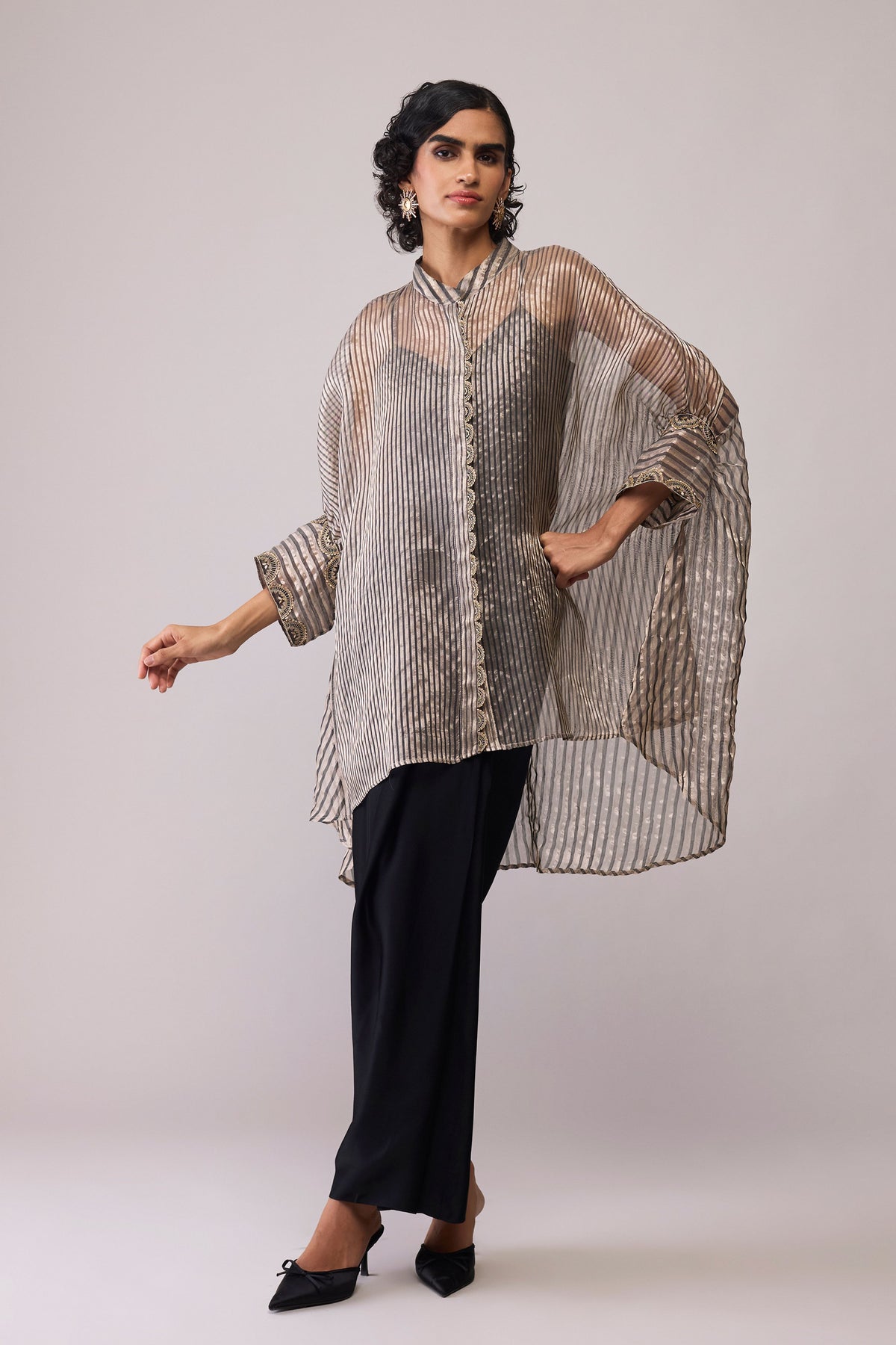 Manya Black Stripe Kaftan