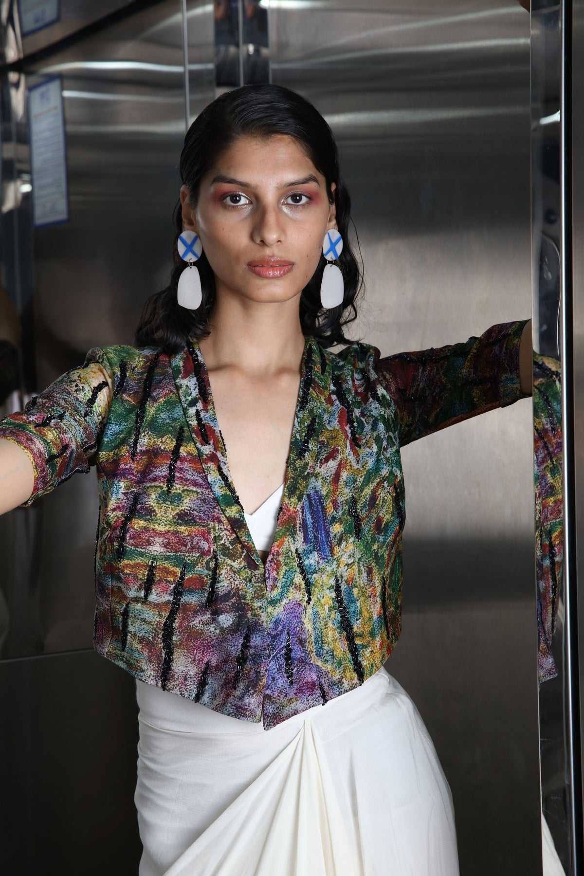 Multicolour Printed Jacket Set