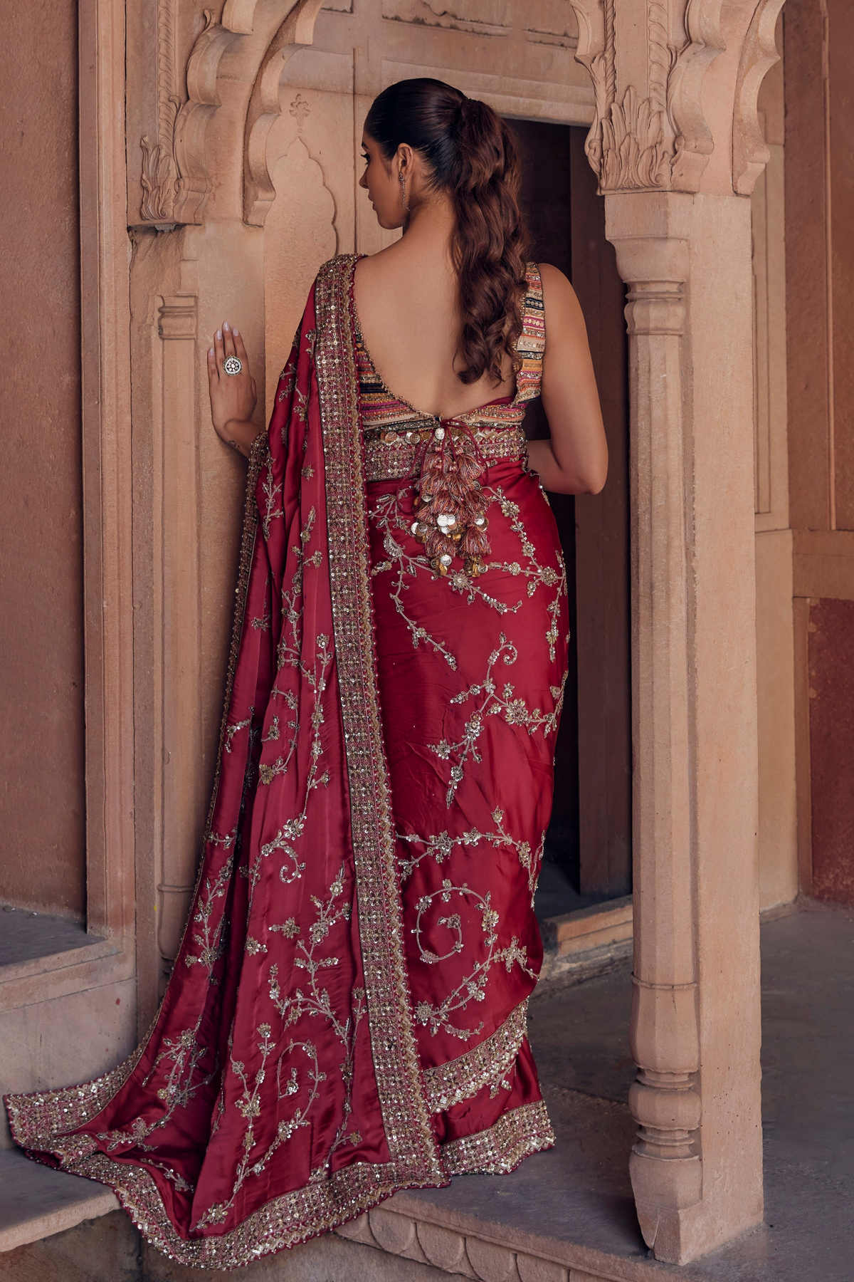 Aastha luxurious Red Silk Saree