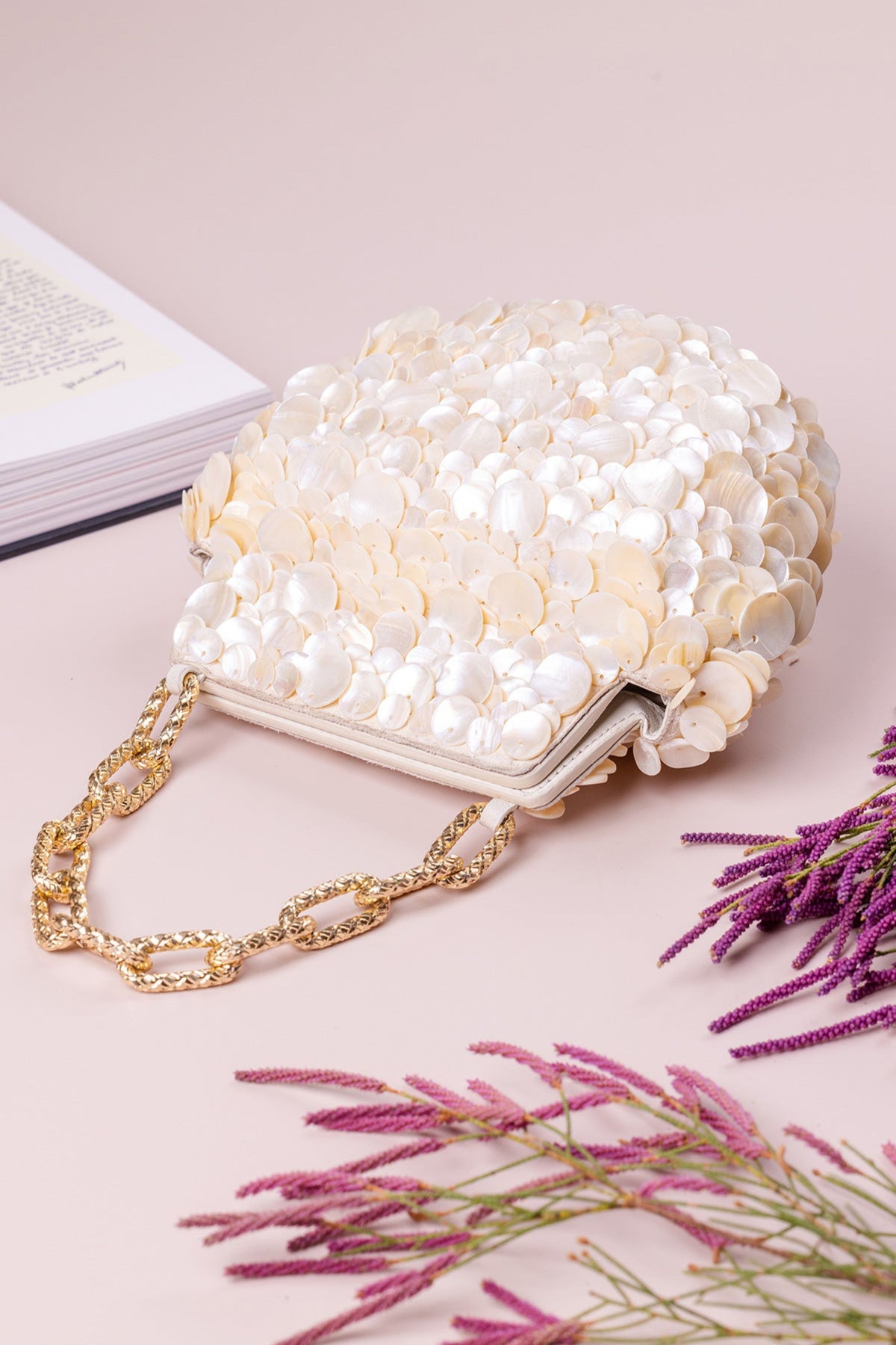 Mogra beige potli bag