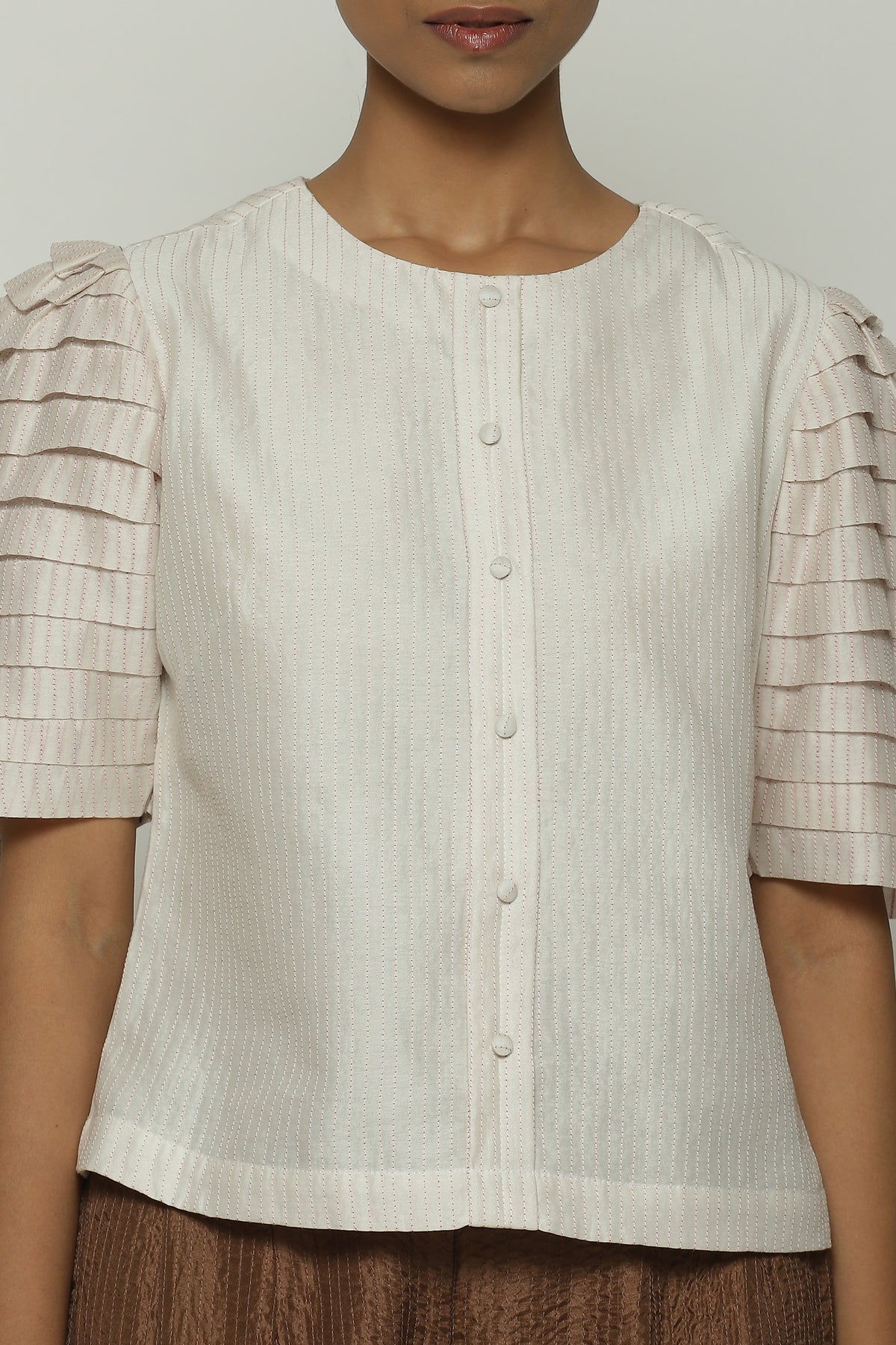 Ivory Pleated Top