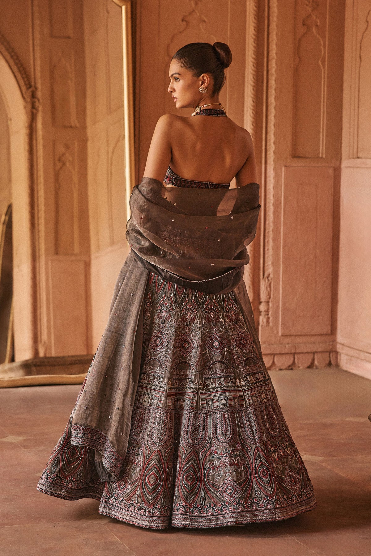 Dori Embroidered black Lehenga Set
