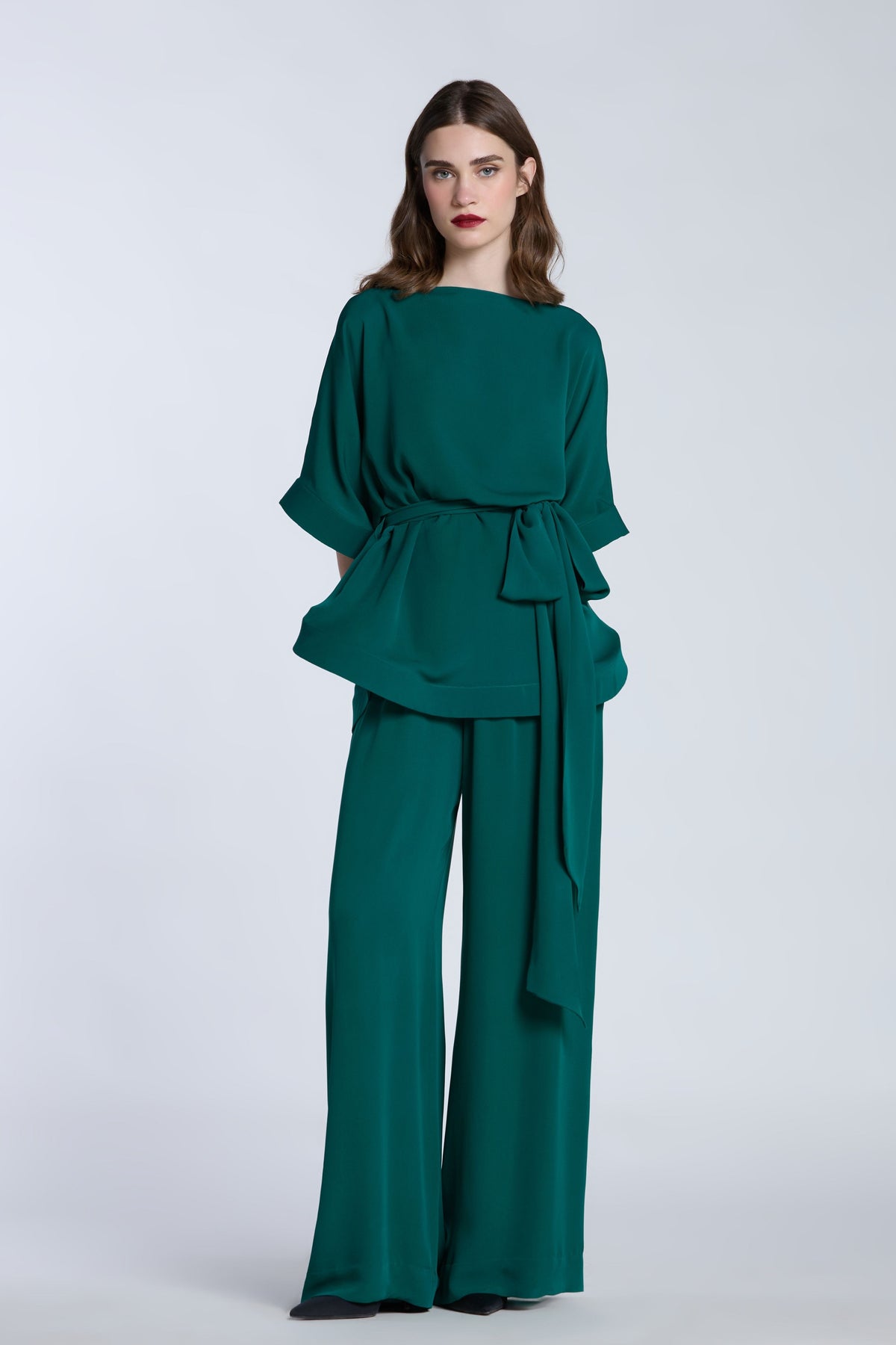 Green Top And Wide Pant