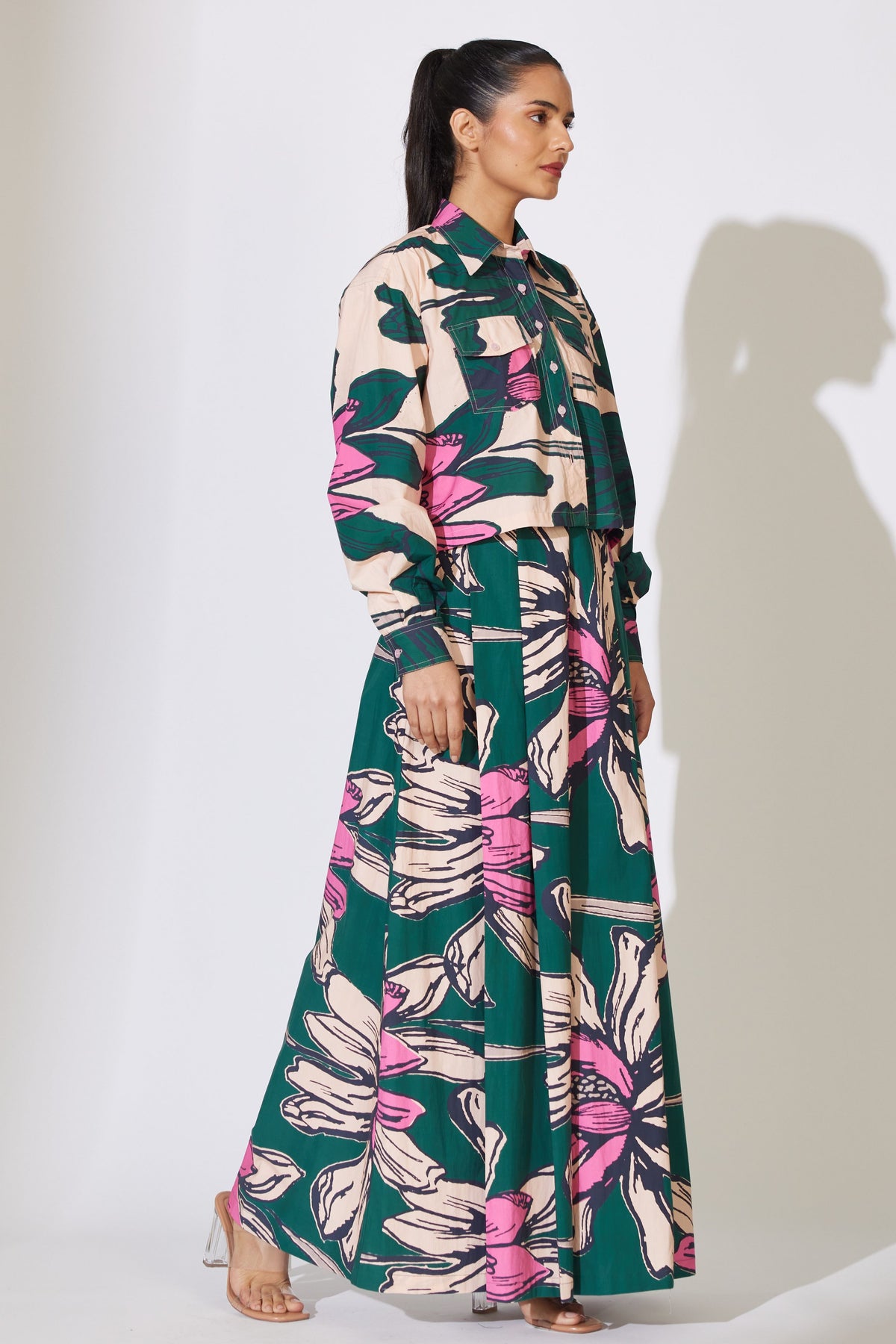 Green and Pink Floral Pants