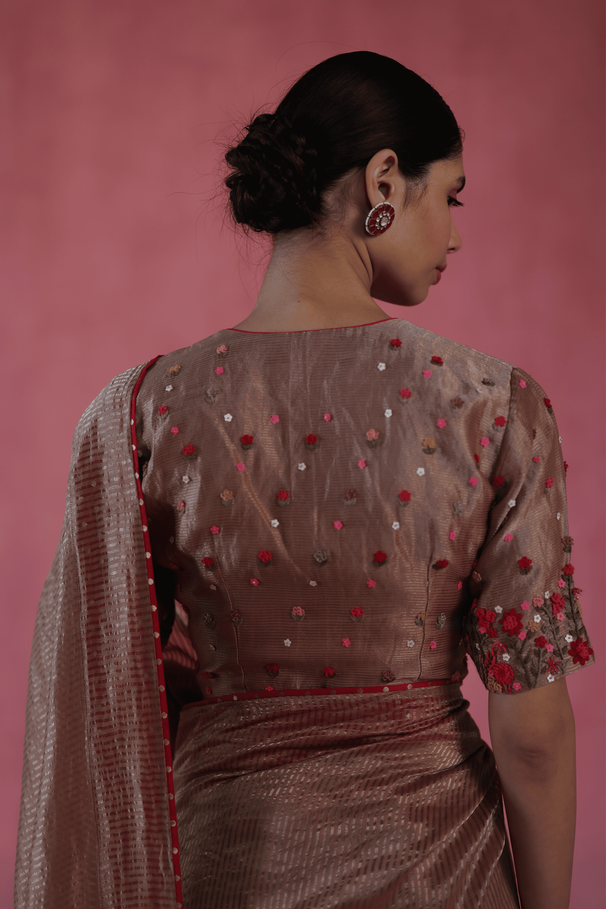 Beige Ghevar Saree
