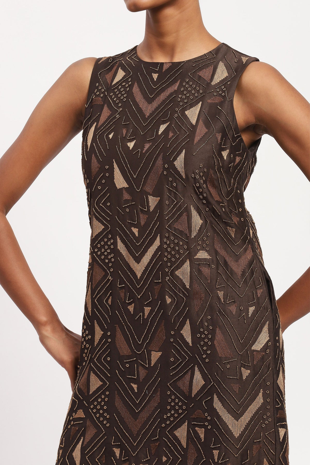 Embellished Chevron Dress