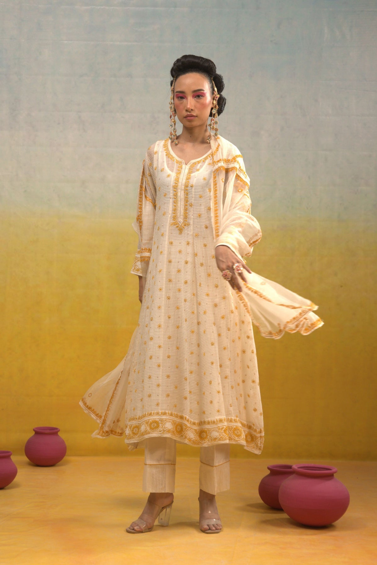 Ivory Anarkali Set