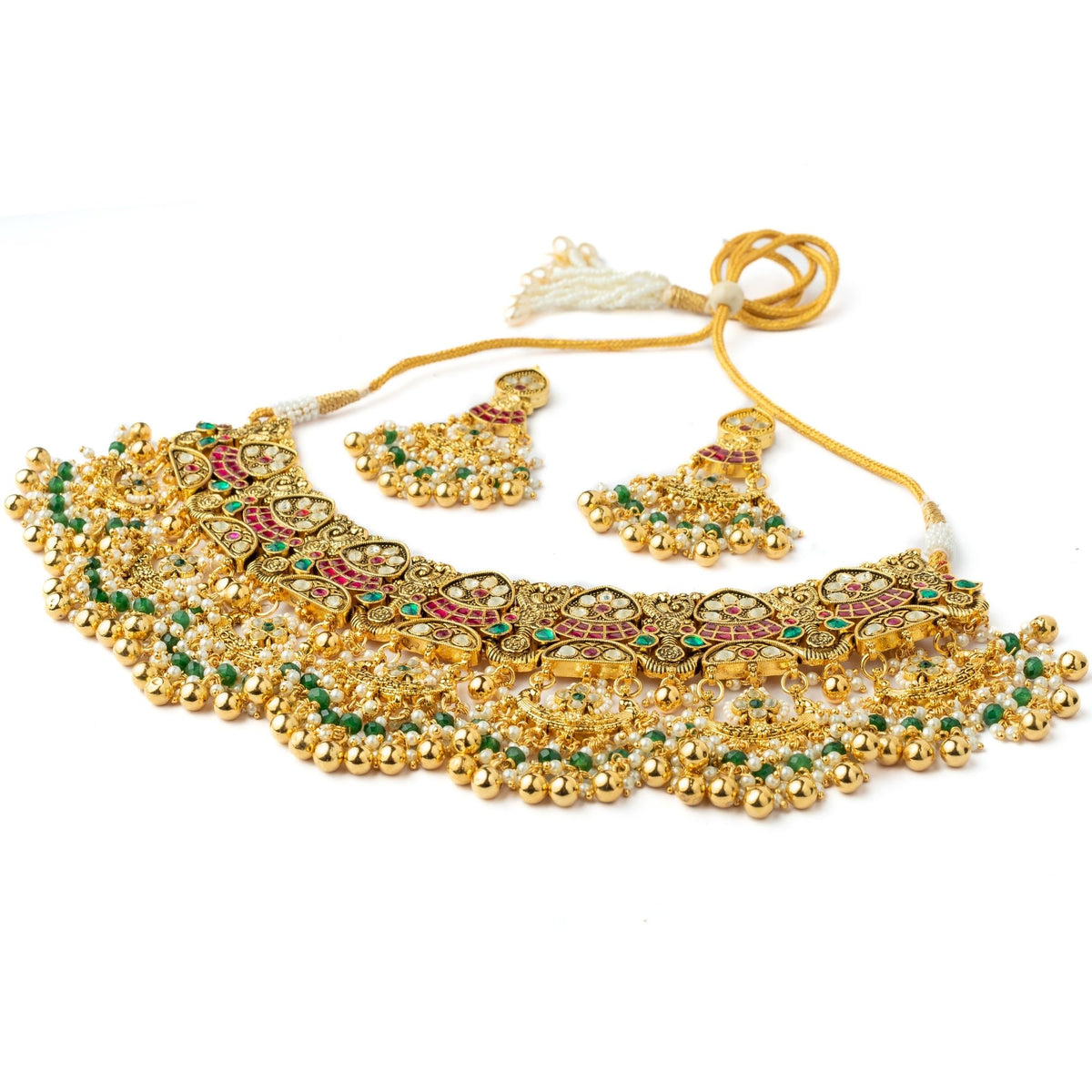 Gold Plated Multicolor Kundan Set