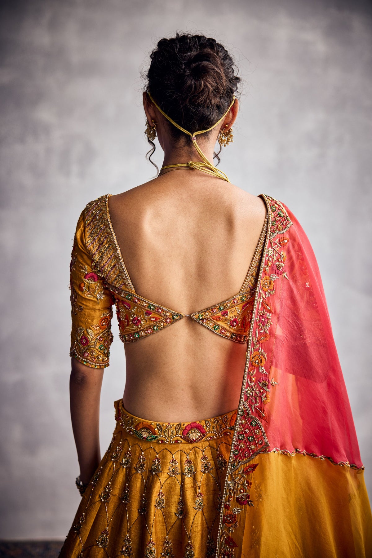 Marigold Embroidered Lehenga Set