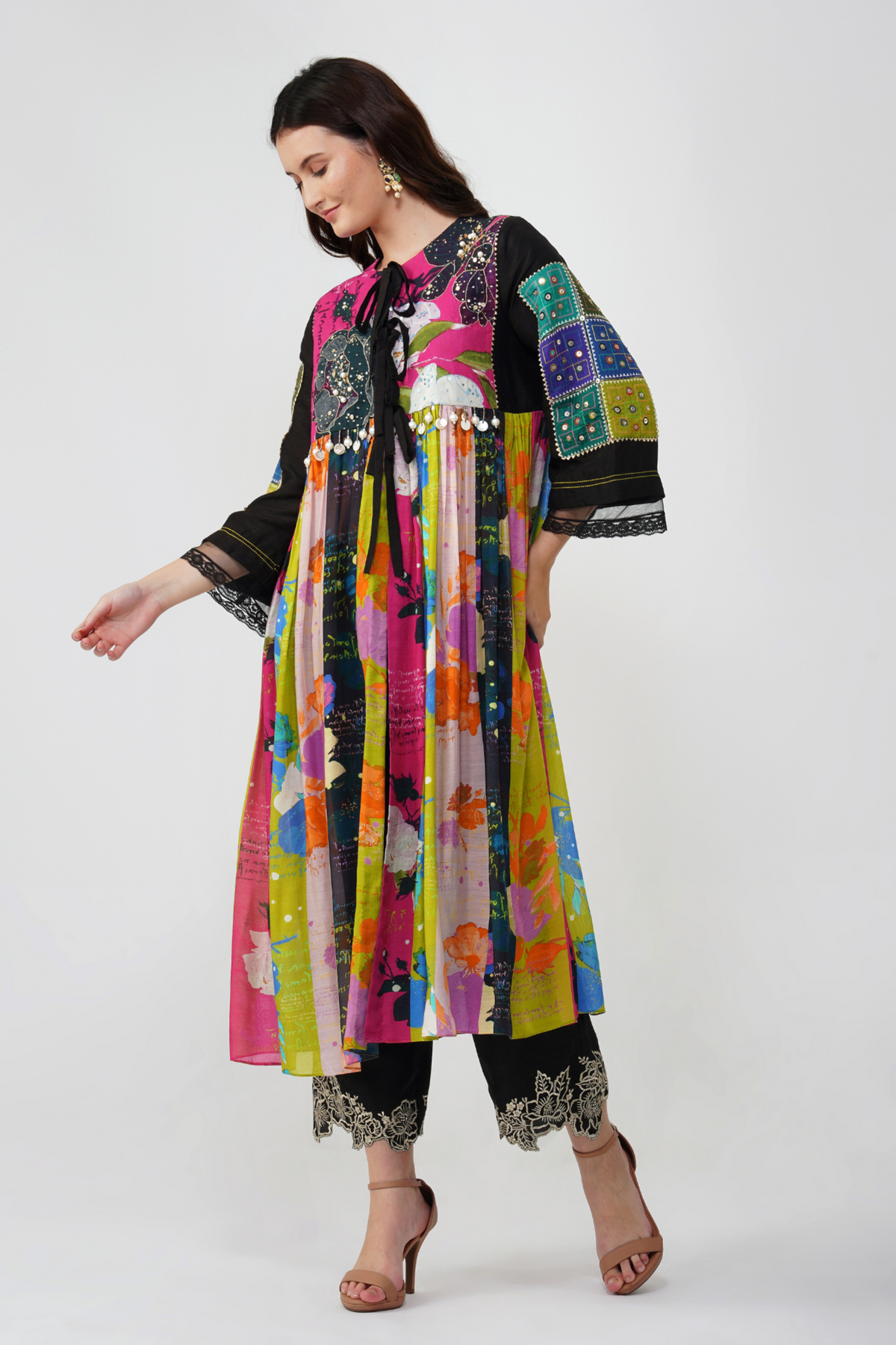 Banjara Bloom Anarkali Set With Sparkly Dupatta