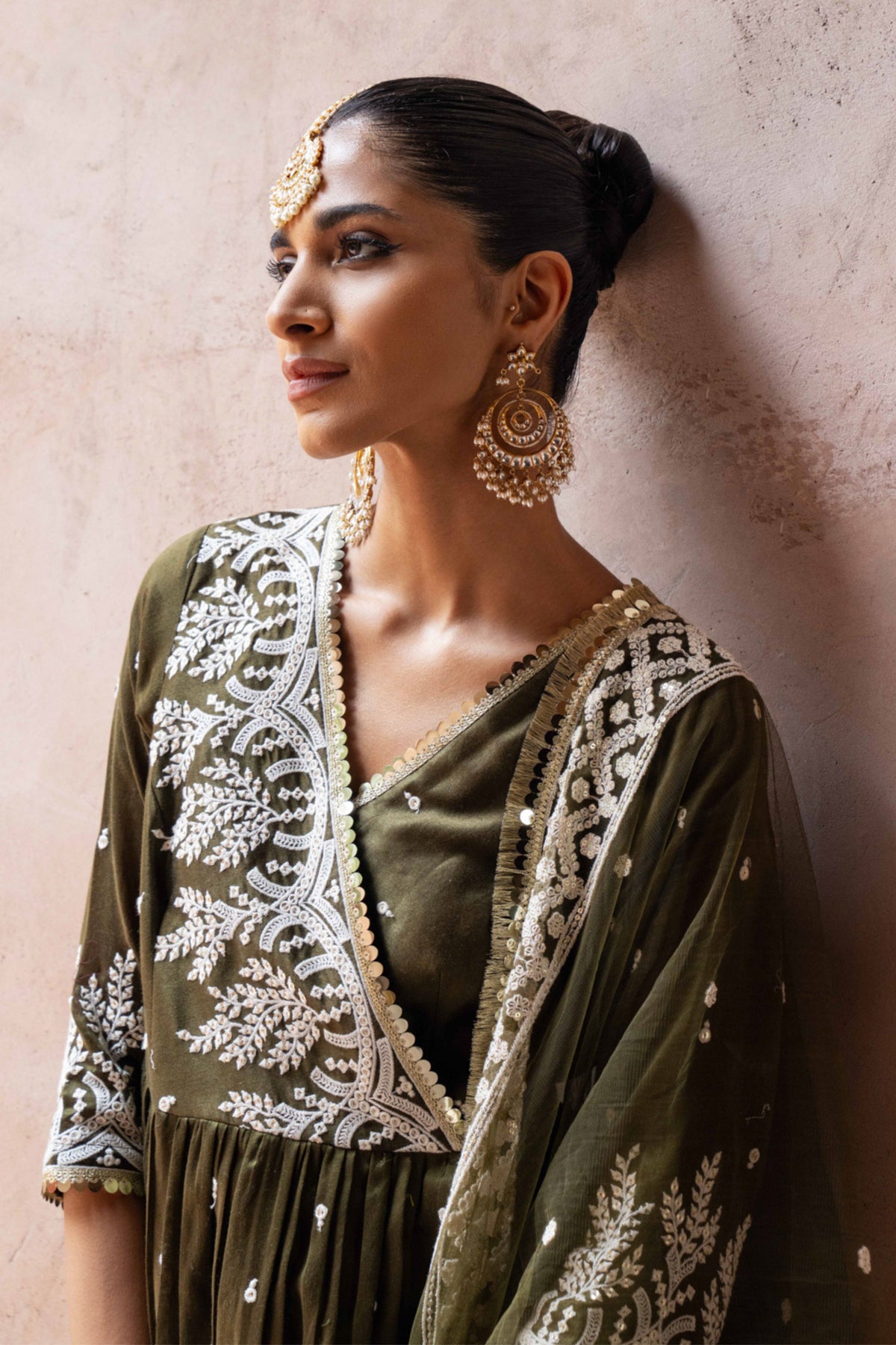 Olive Forest Sharara Set
