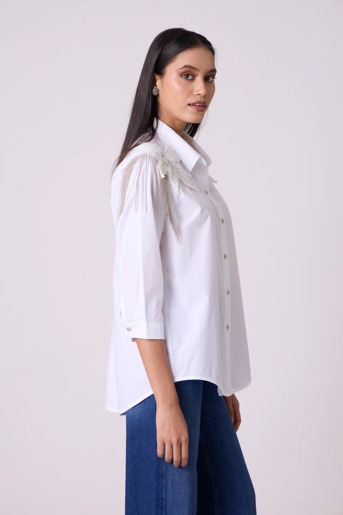 Jules Applique Bright White Shirt